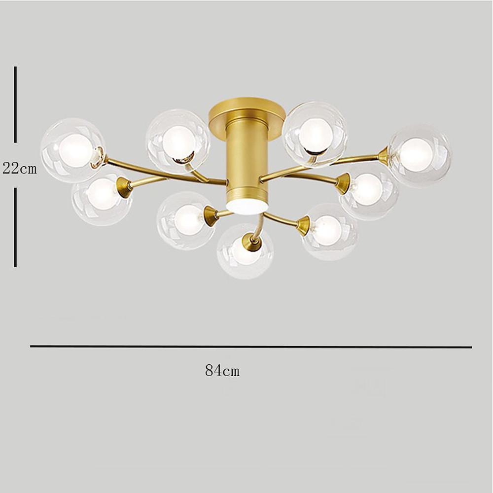 Globe Metal Glass Industrial LED Flush Mount Ceiling