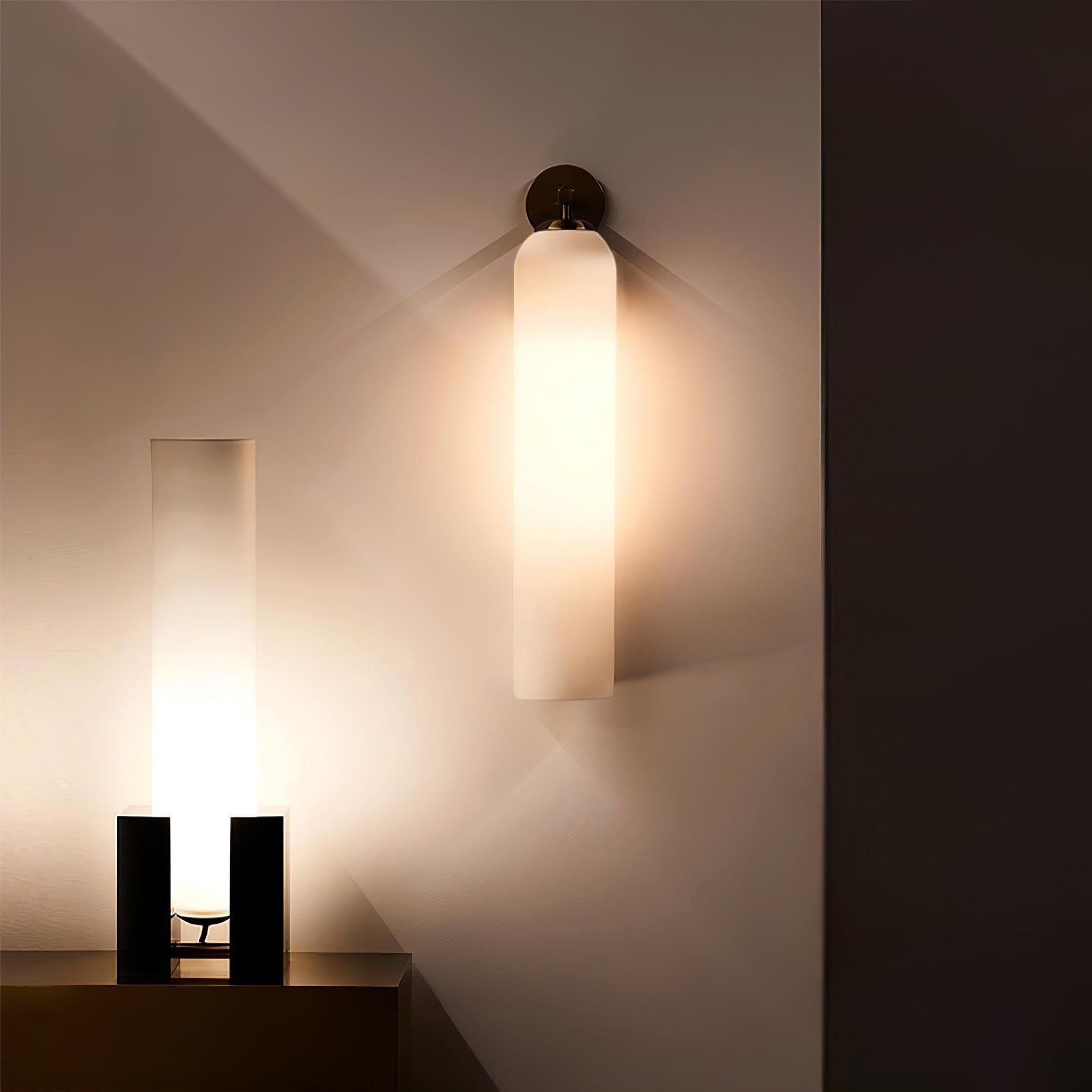 Cylindrical Art Glass Wall Light
