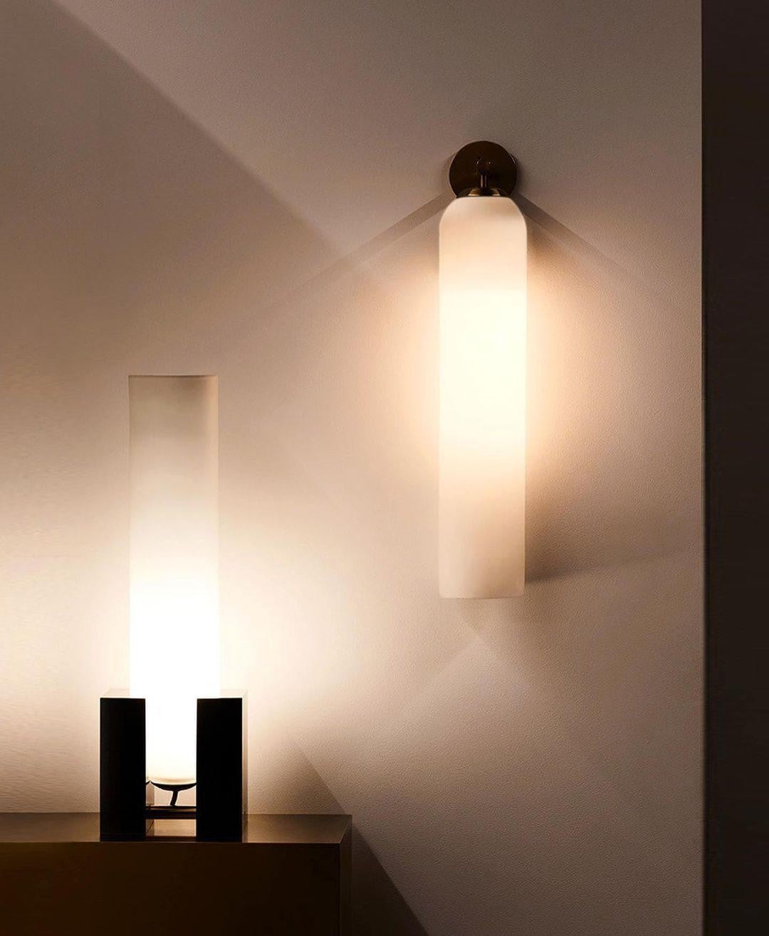 Cylindrical Art Glass Wall Light