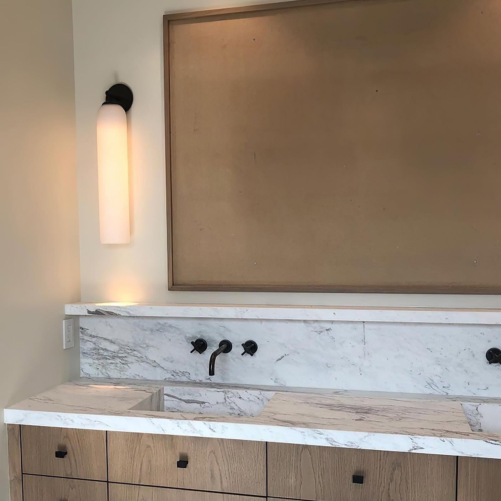 Cylindrical Art Glass Wall Light