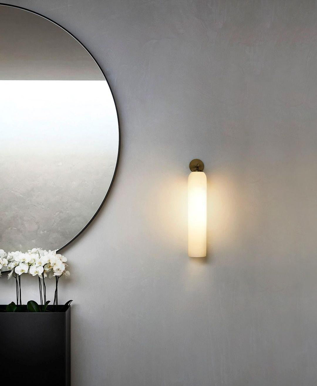 Cylindrical Art Glass Wall Light