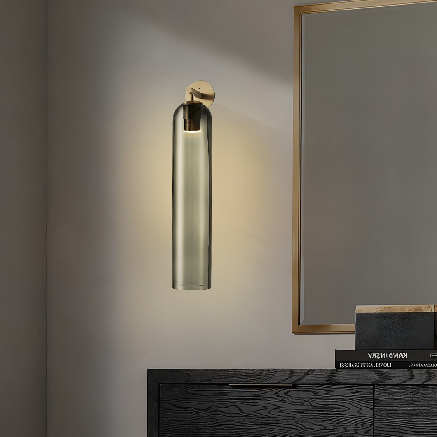 Cylindrical Art Glass Wall Light