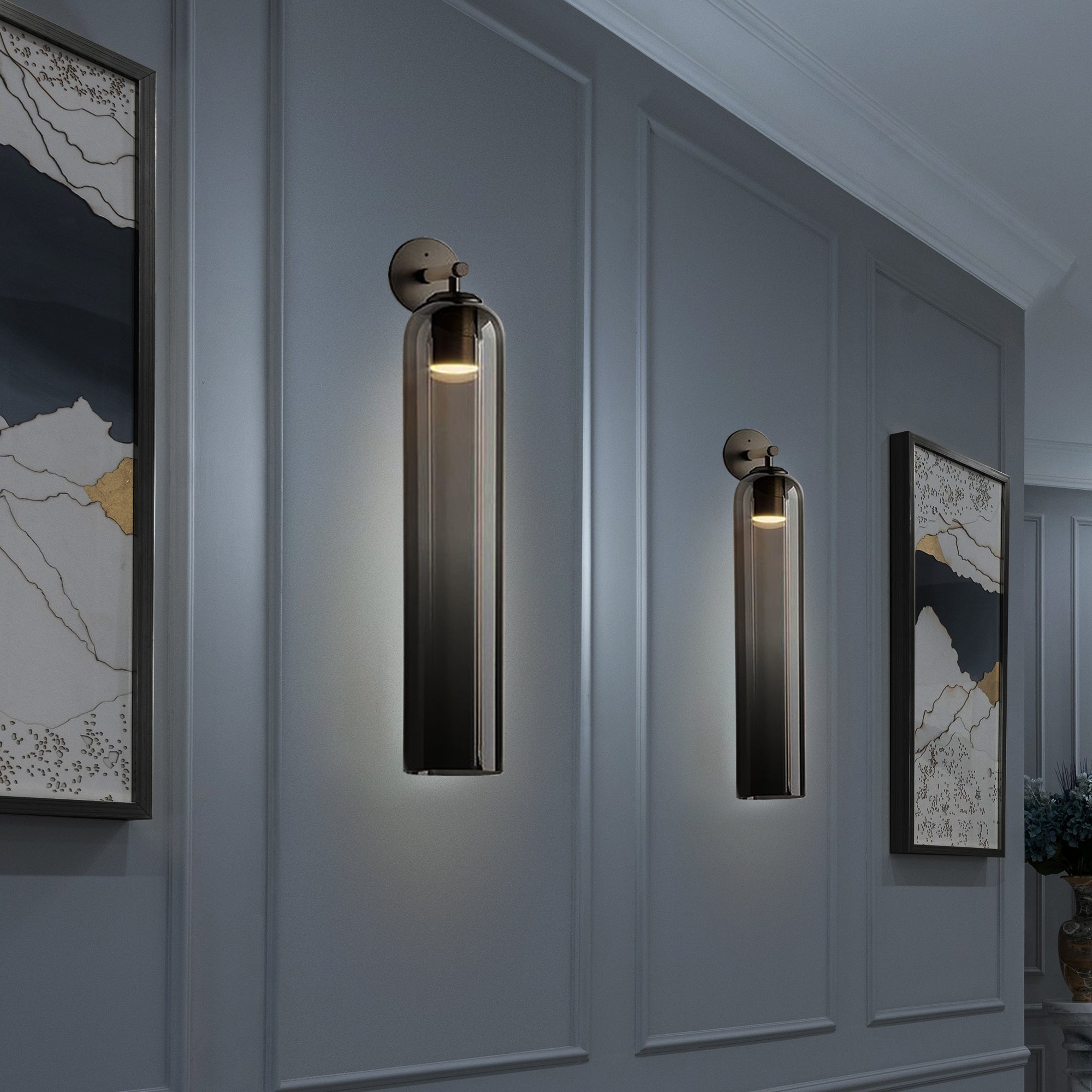 Cylindrical Art Glass Wall Light