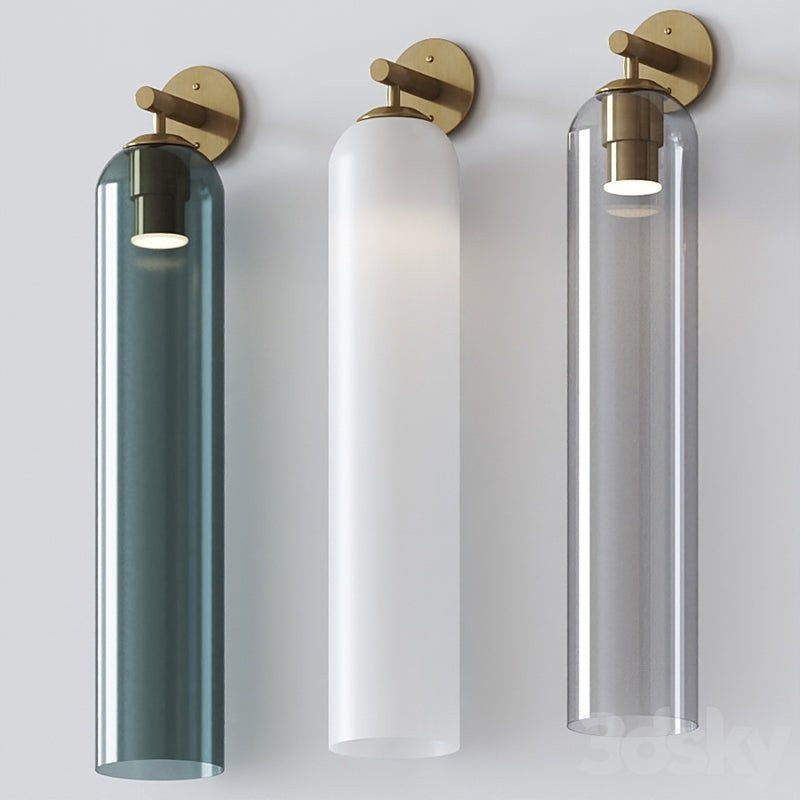 Cylindrical Art Glass Wall Light