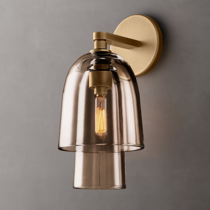 Blom Amber Glass Flute Wall Light, Bathroom Wall Sconce, detail 10