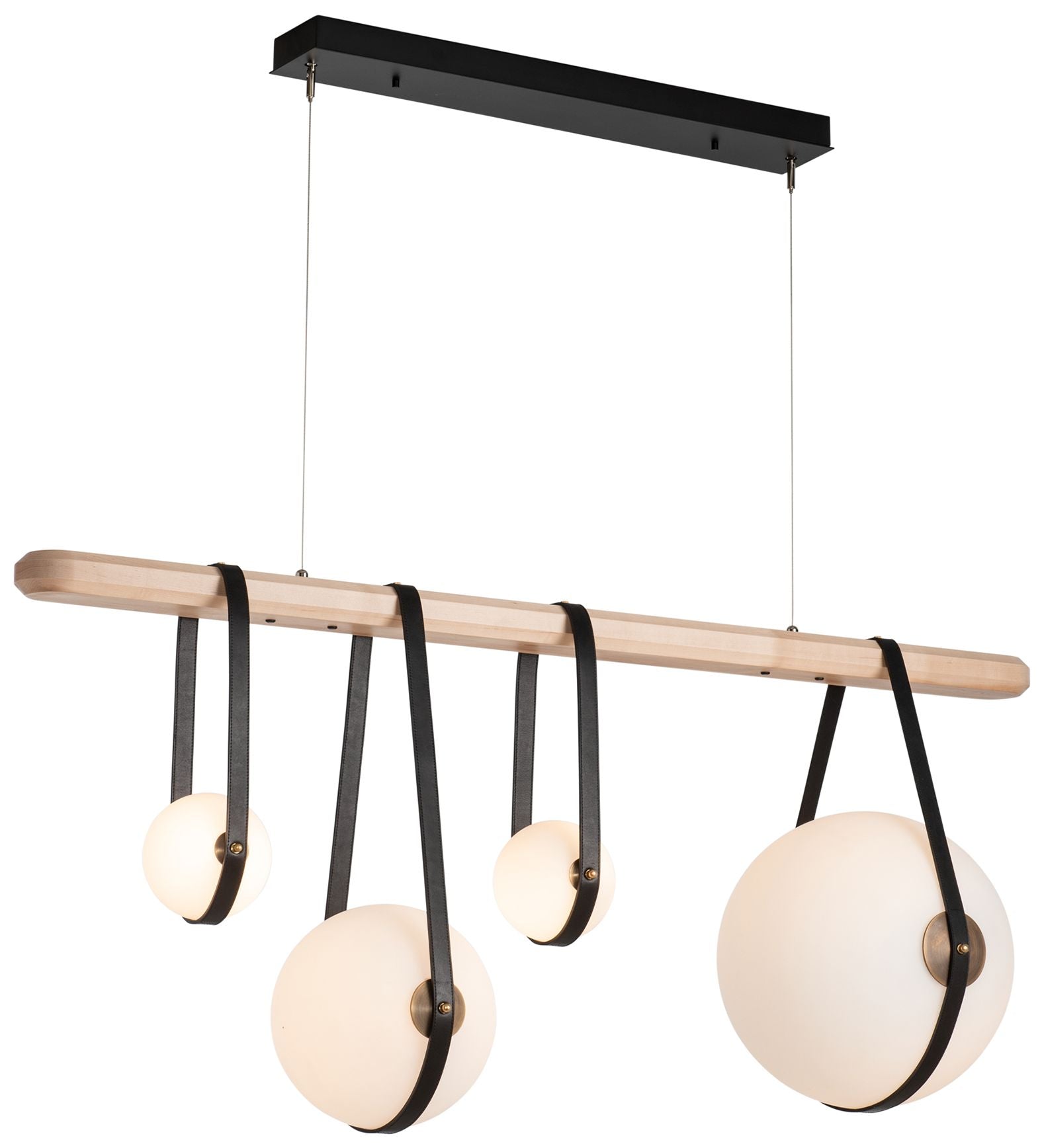 Derby Linear 4-Light LED Pendant Brass Black