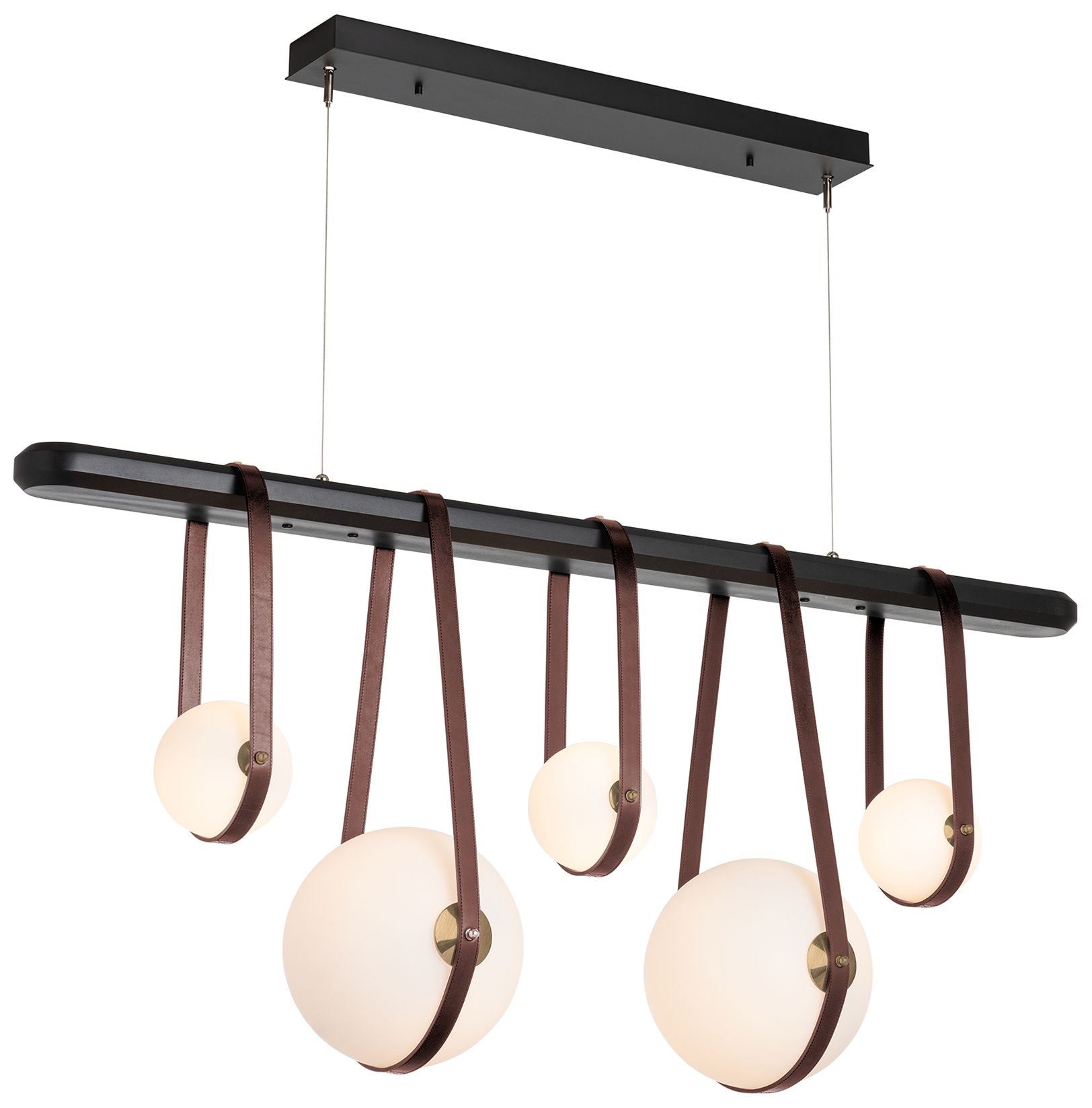 Derby Linear 5-Light LED Pendant Brass Brown