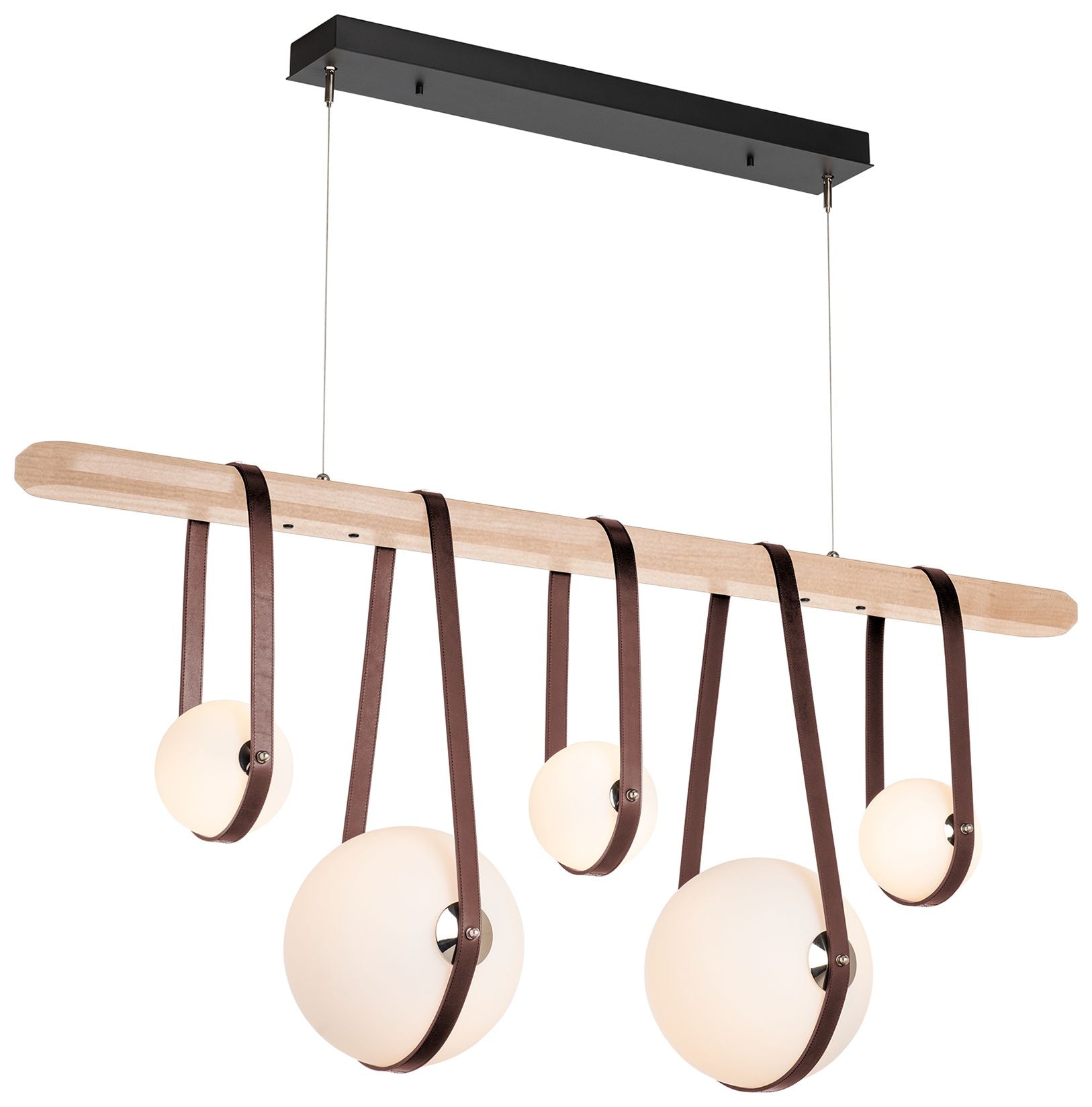nickel linear pendant shown as a main product image for kitchen islands