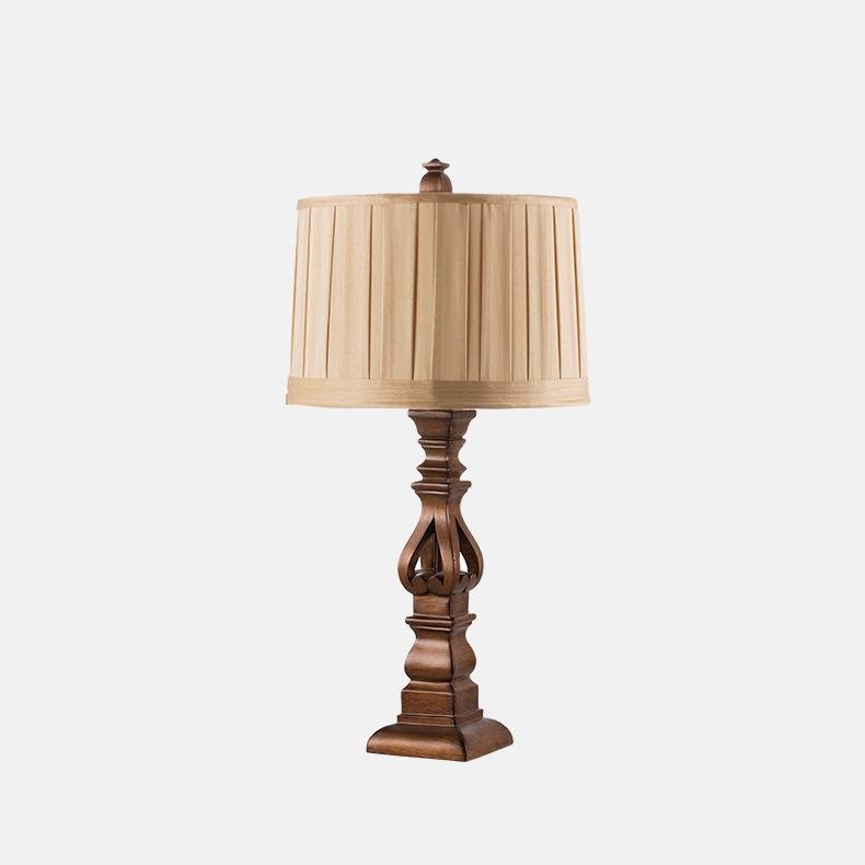 Stripe Drum Shade Antique Rustic Table Lamp