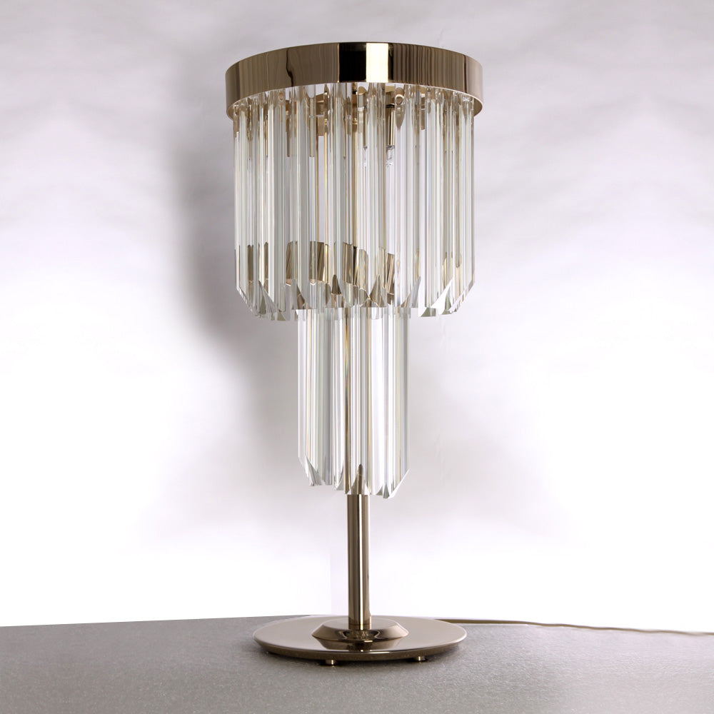 Designer Gold Plated Spiral Crystal Table