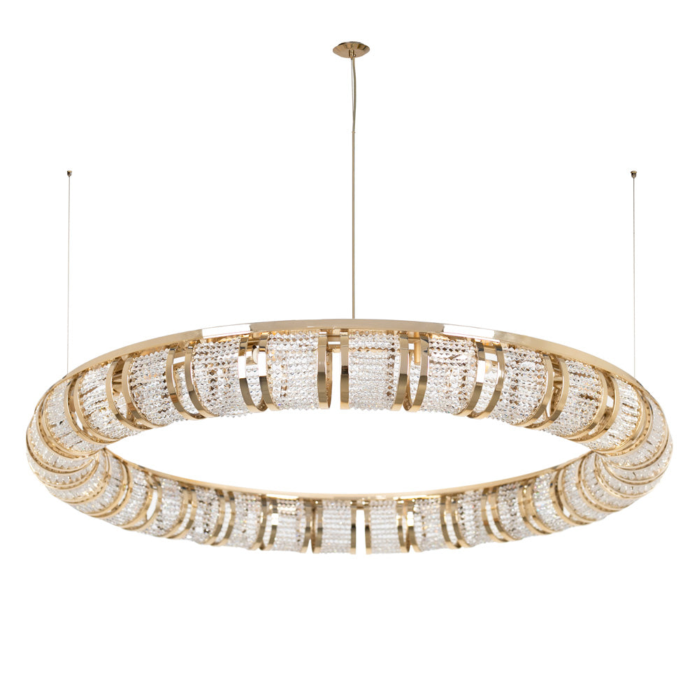 Designer Crystal 24 Carat Gold-Plated Chandelier