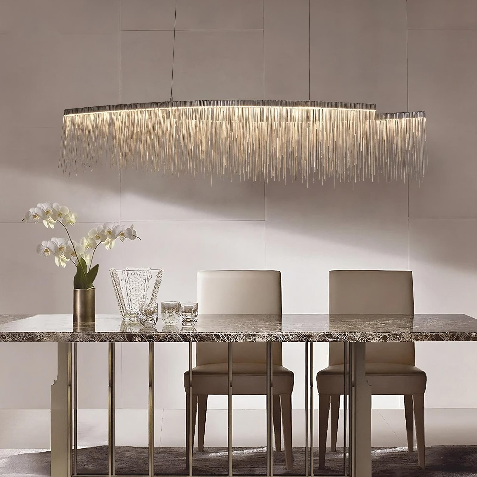 Cadena Steel Tassel Dining Room Light Chandelier