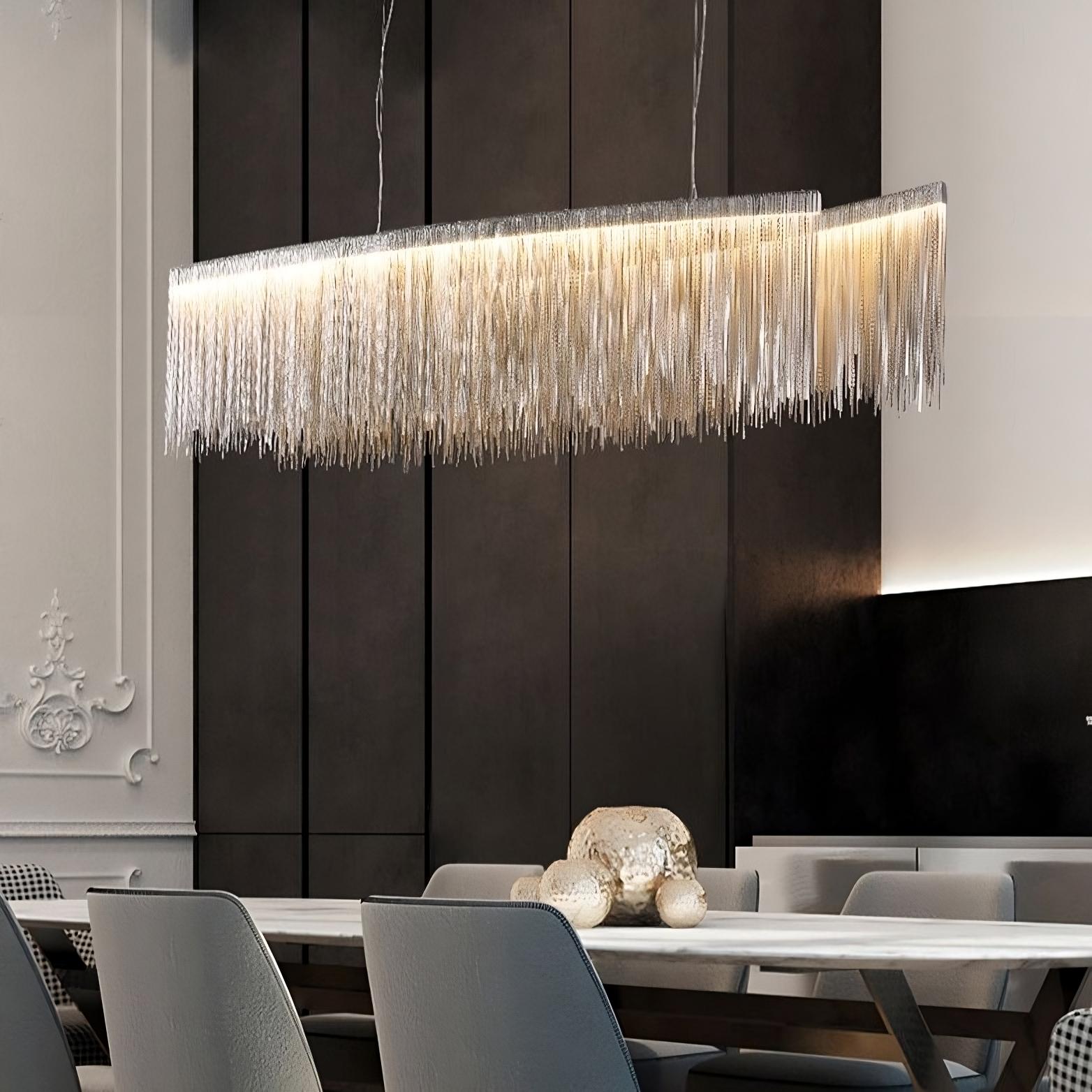 Cadena Steel Tassel Dining Room Light Chandelier