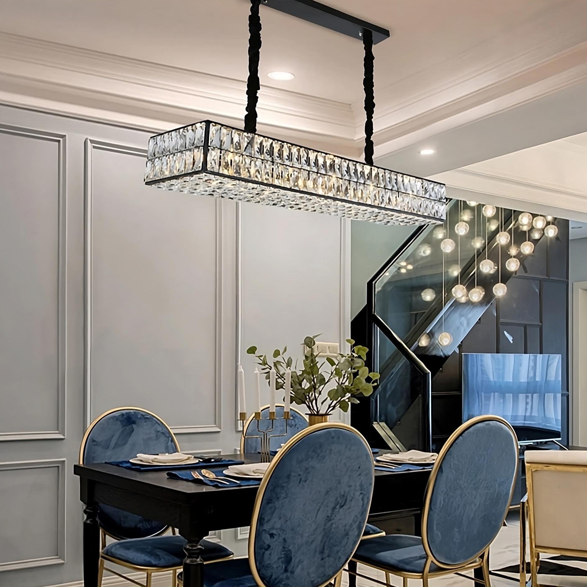 Bacci Kitchen Island Modern Crystal Chandelier