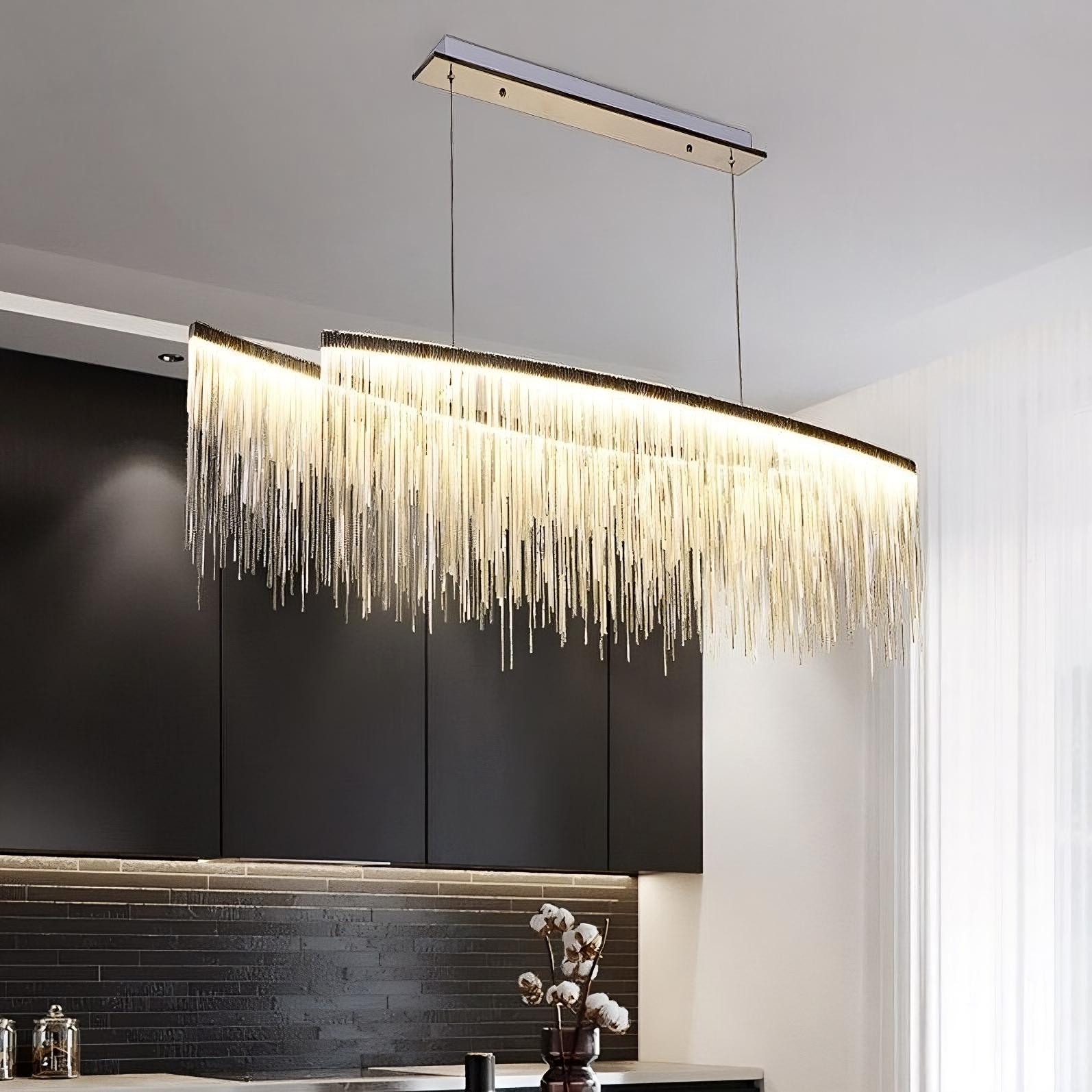 Cadena Steel Tassel Dining Room Light Chandelier