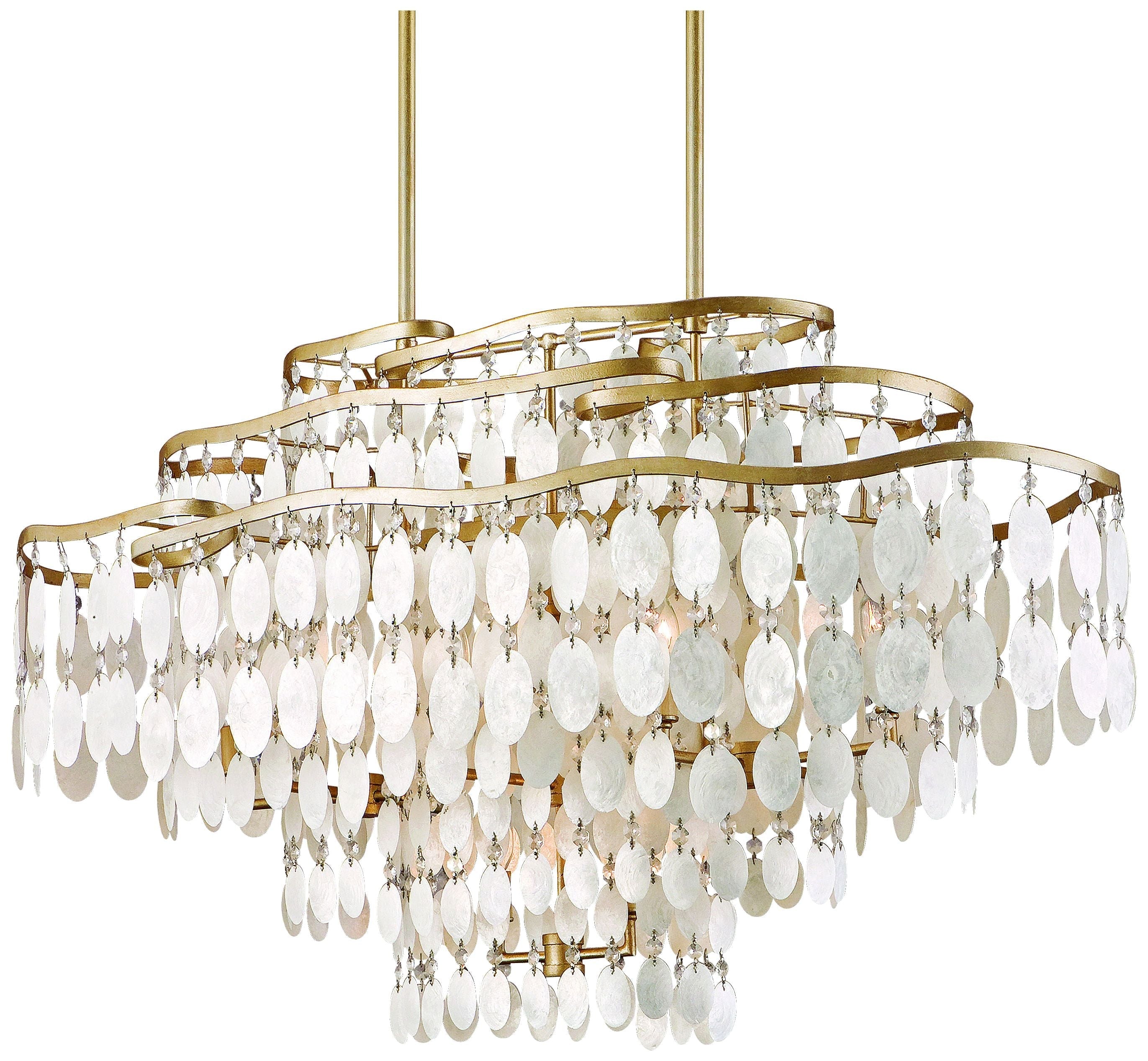 Dolce Capiz Shell 42" Wide Island Light Chandelier