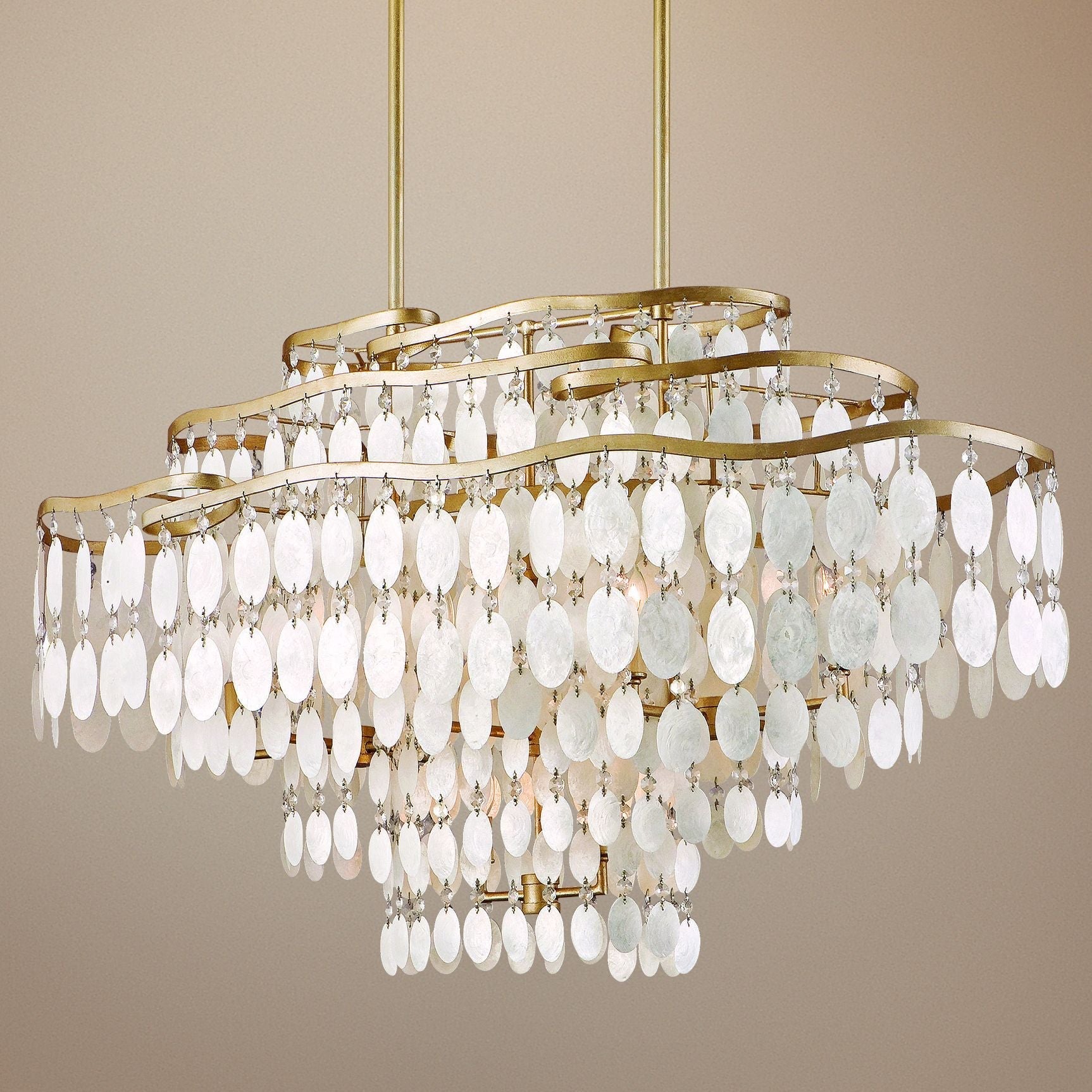 Dolce Capiz Shell 42" Wide Island Light Chandelier