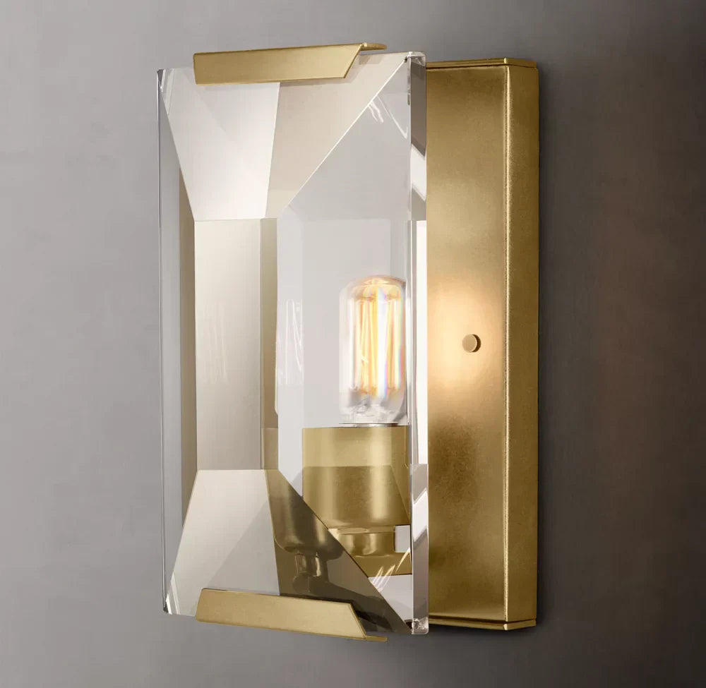Harlow Crystal Wall Light, Bedroom Wall Sconce, Dimensions Overall: 6"