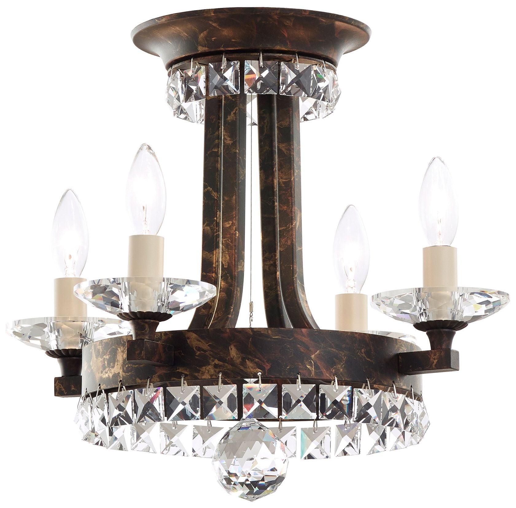 Early American 14.5" Wide Heirloom Bronze Chandelier