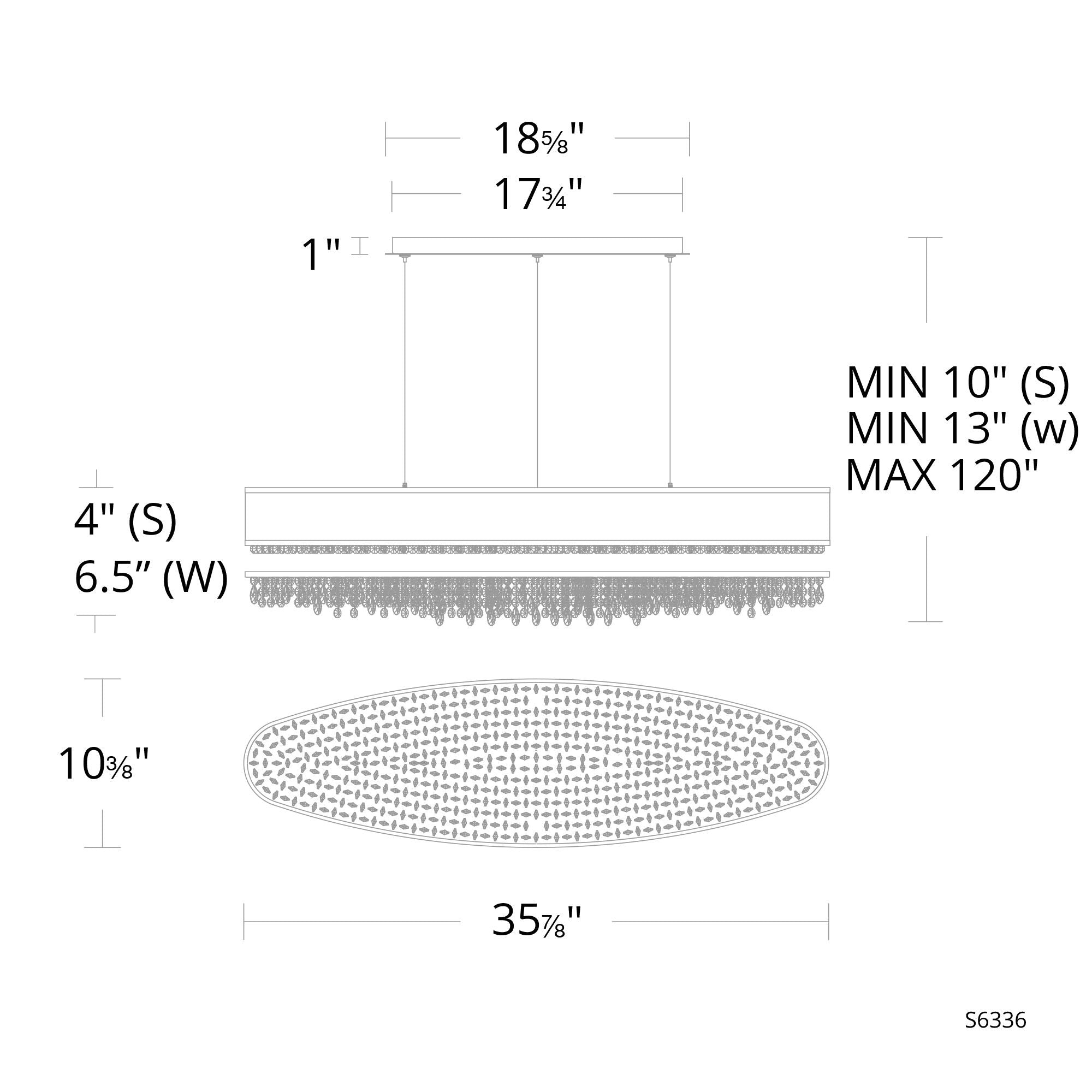 Eclyptix LED 6.5"H X 35.9"W 1-Light Linear Pendant