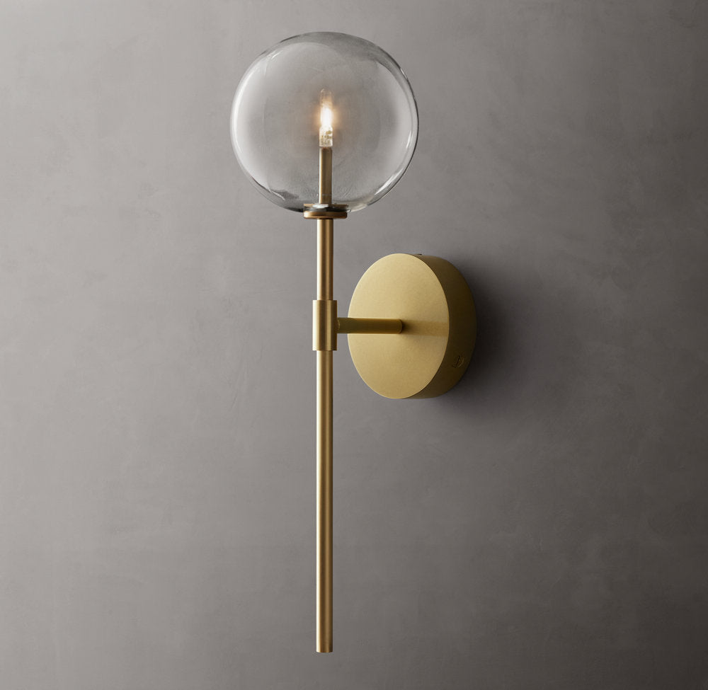 Glass Globe Wall Light, Bathroom Wall Sconce, detail 4