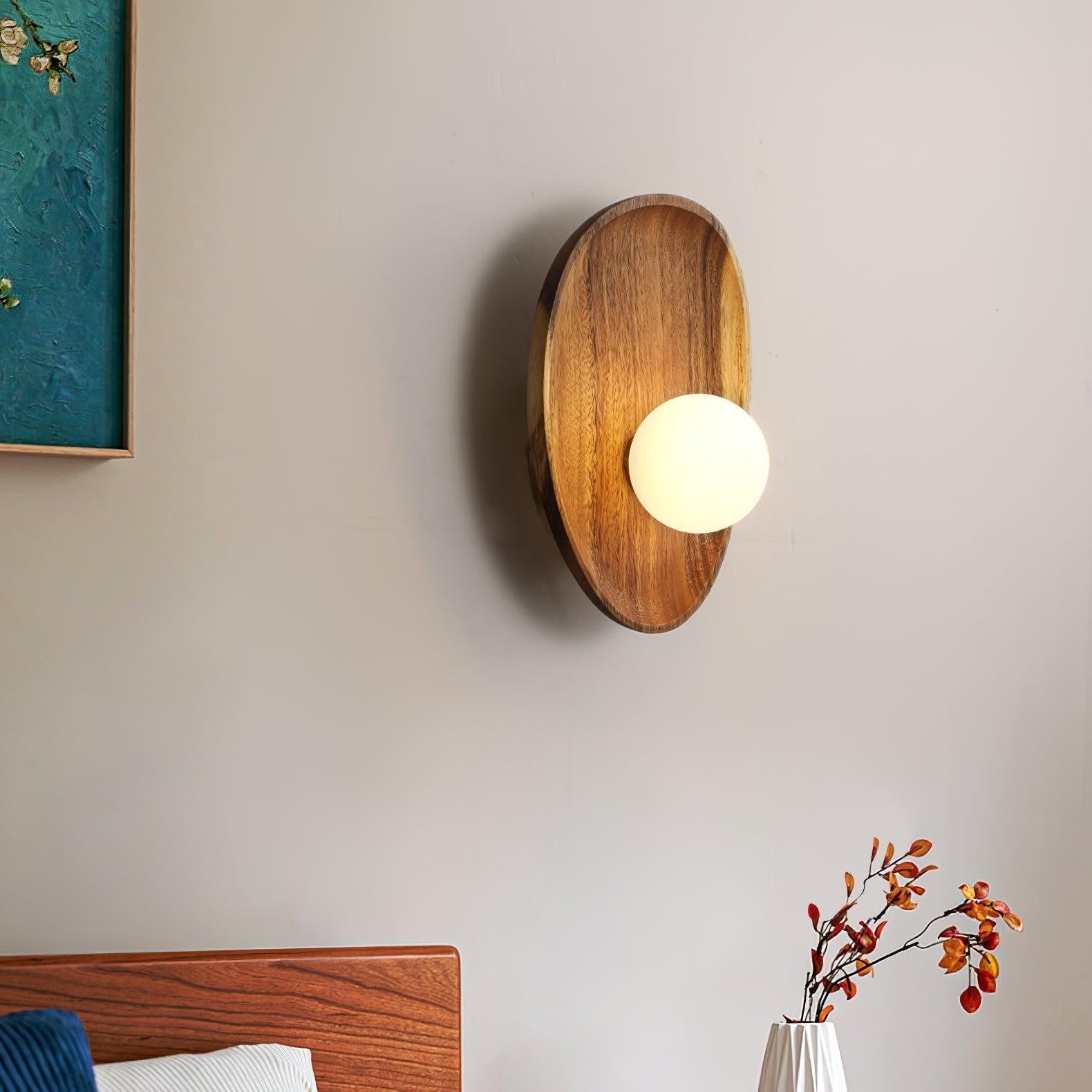 Eivor Wooden Globe Wall Light