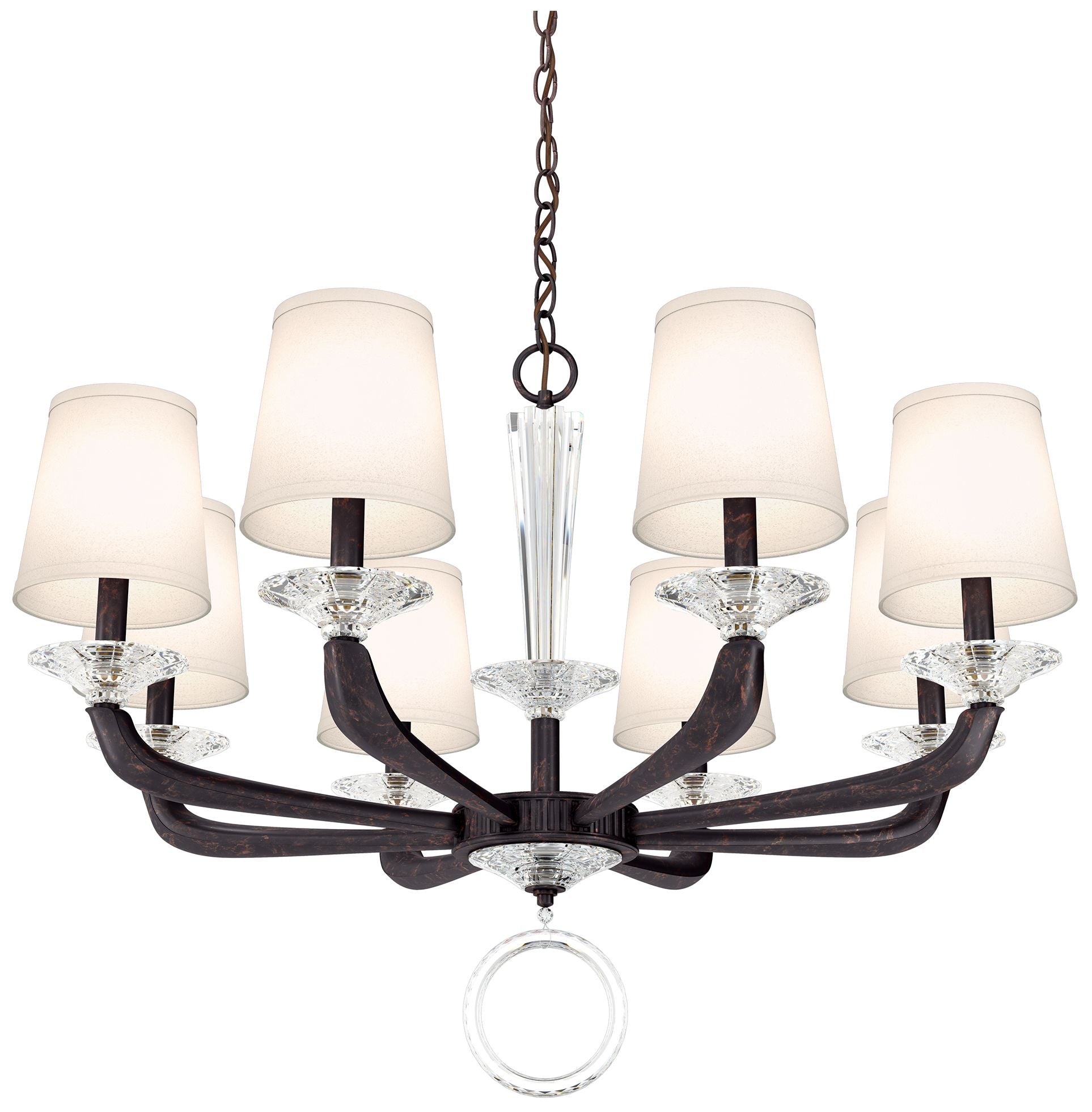 Emilea 24"H X 8-Light Crystal Chandelier in Bronze