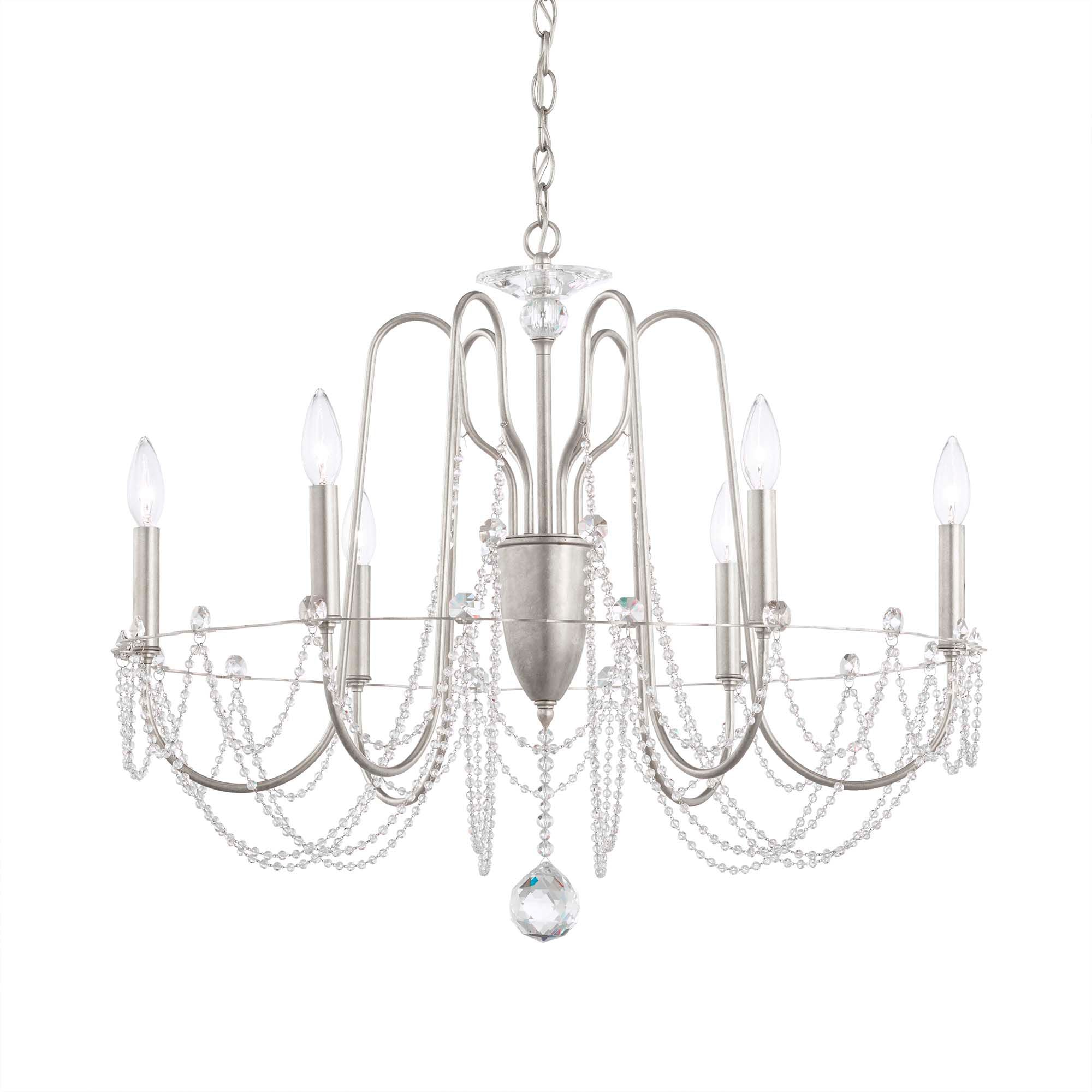 Esmery 24"H X 6-Light Crystal Chandelier in Silver