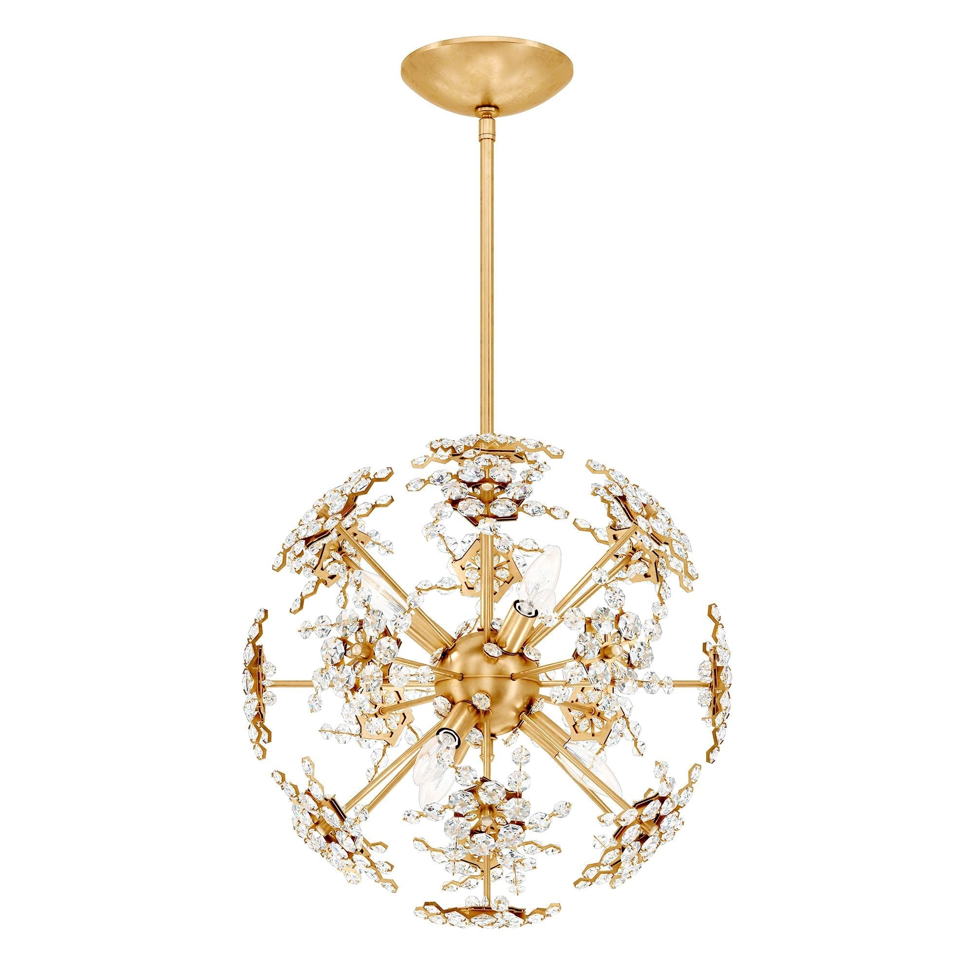 Esteracae 18"H X 6-Light Crystal Pendant in Gold