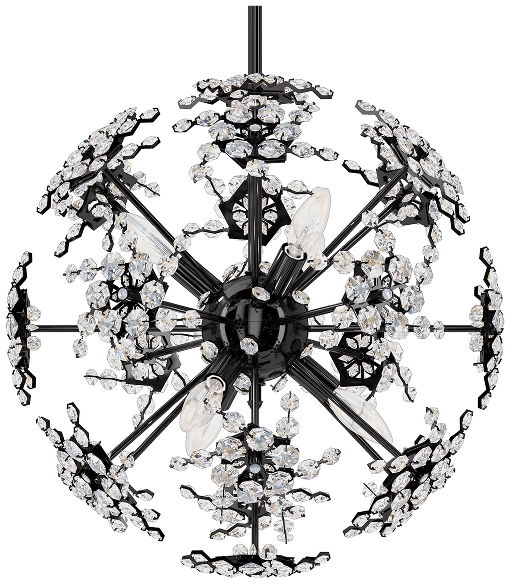 Esteracae 18"H X 6-Light Crystal in Jet Chandelier