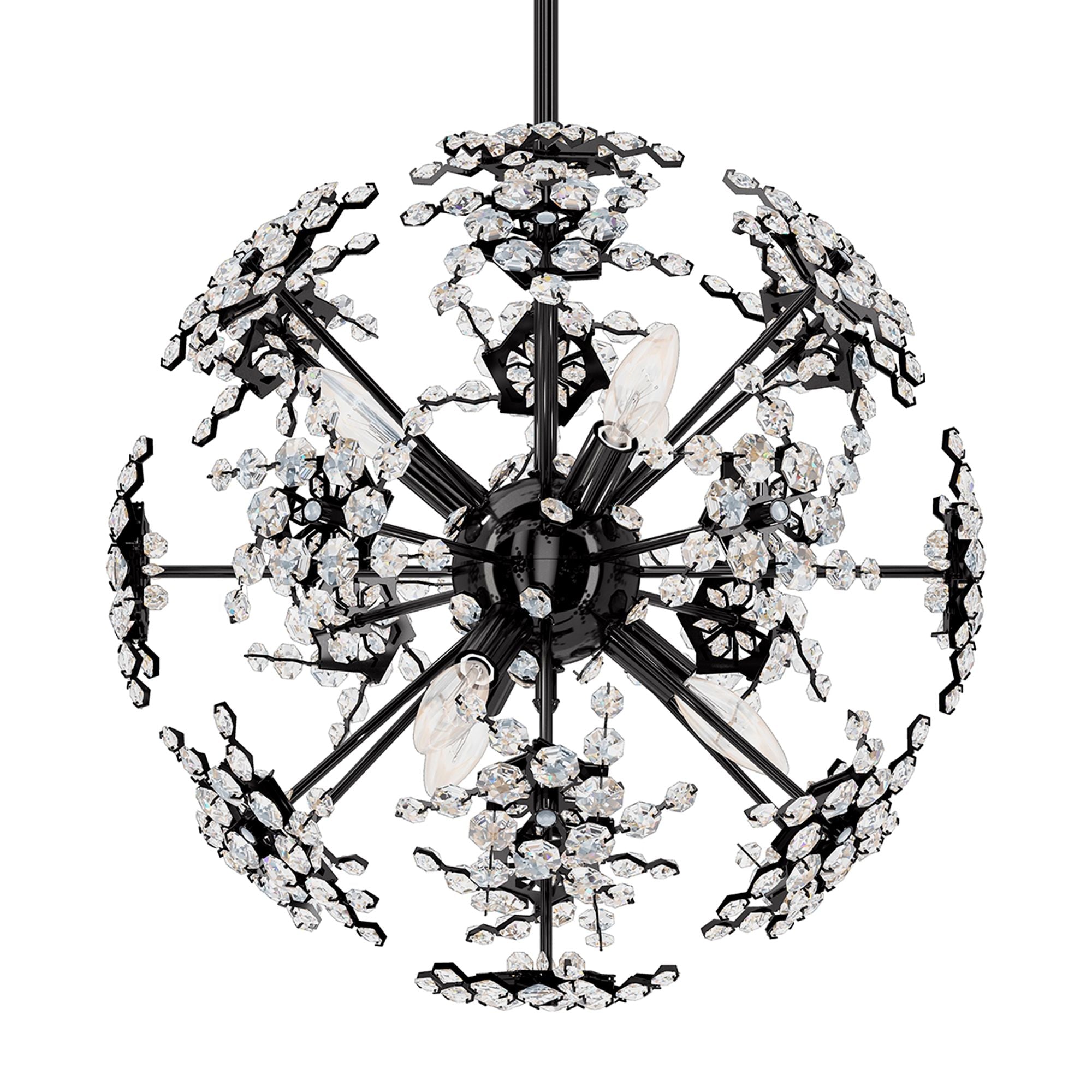 Esteracae 18"H X 6-Light Crystal Pendant in Jet