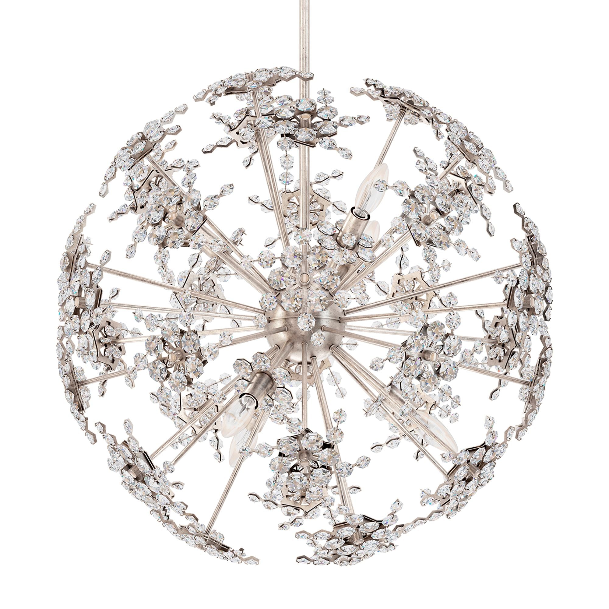 Esteracae 24"H X 6-Light Crystal Pendant in Silver