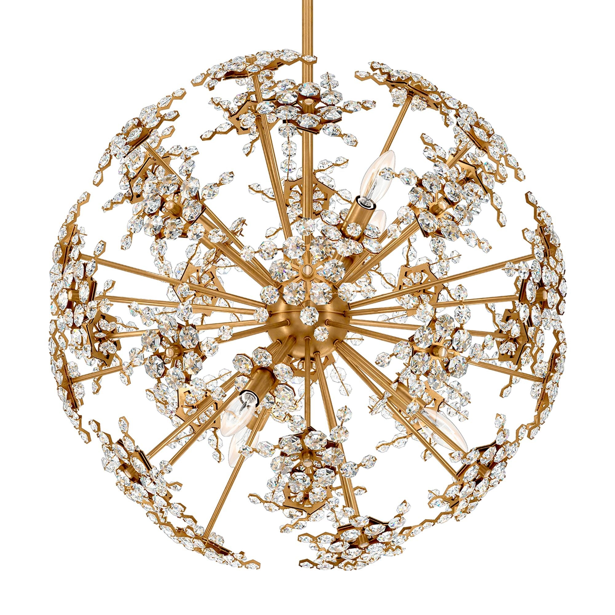 Esteracae 24"H X 6-Light Crystal Pendant in Gold