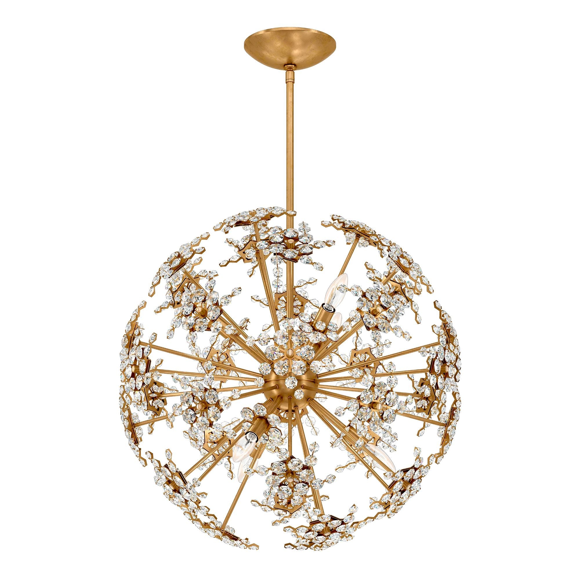Esteracae 24"H X 6-Light Crystal Pendant in Gold