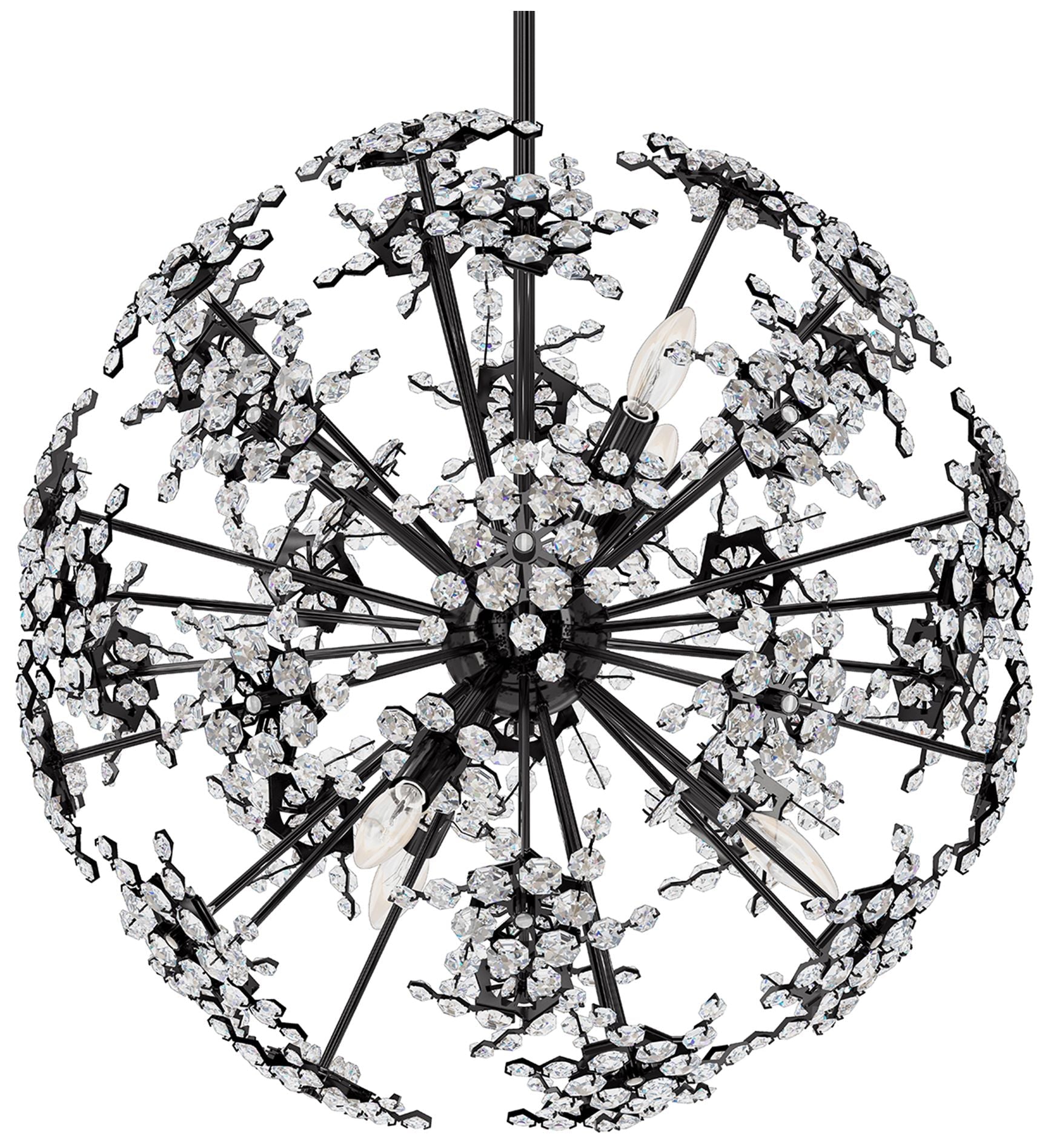 Esteracae 24"H X 6-Light Crystal in Jet Chandelier