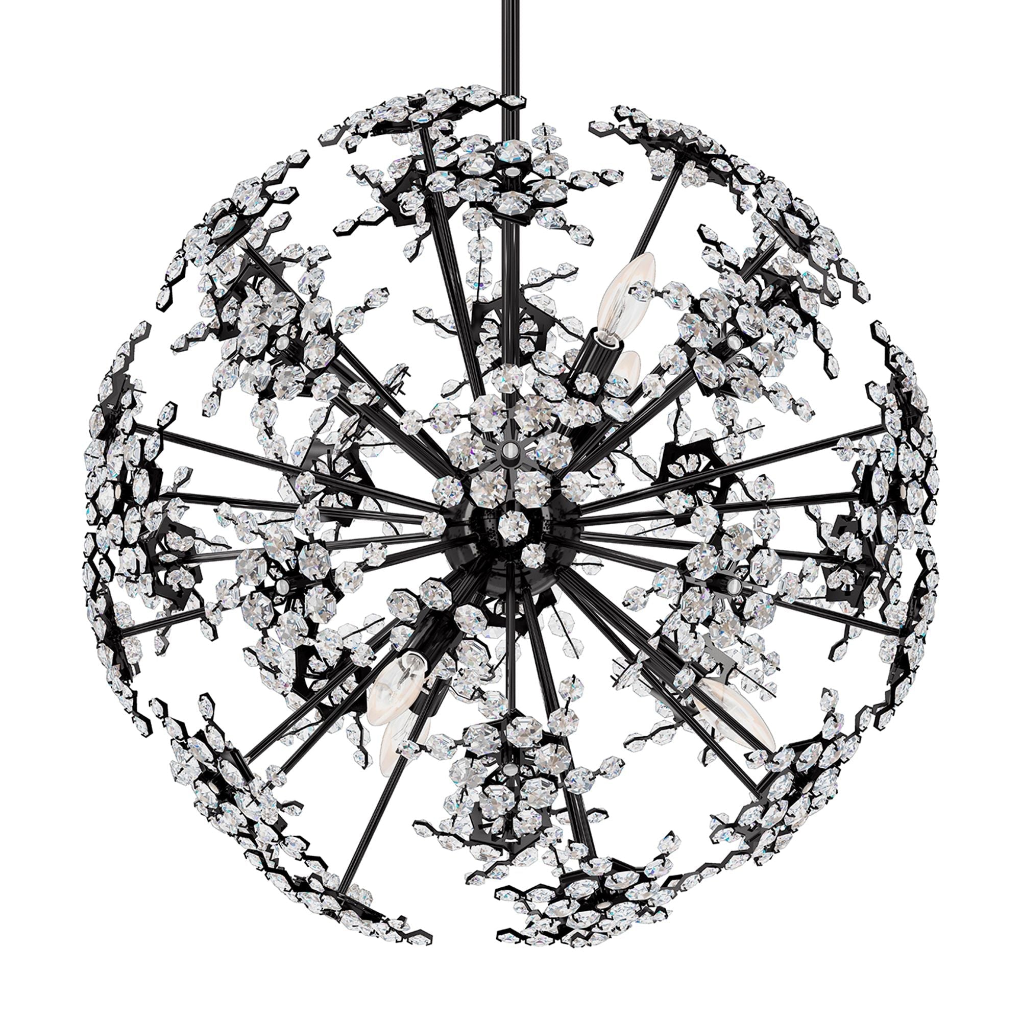 Esteracae 24"H X 6-Light Crystal Pendant in Jet