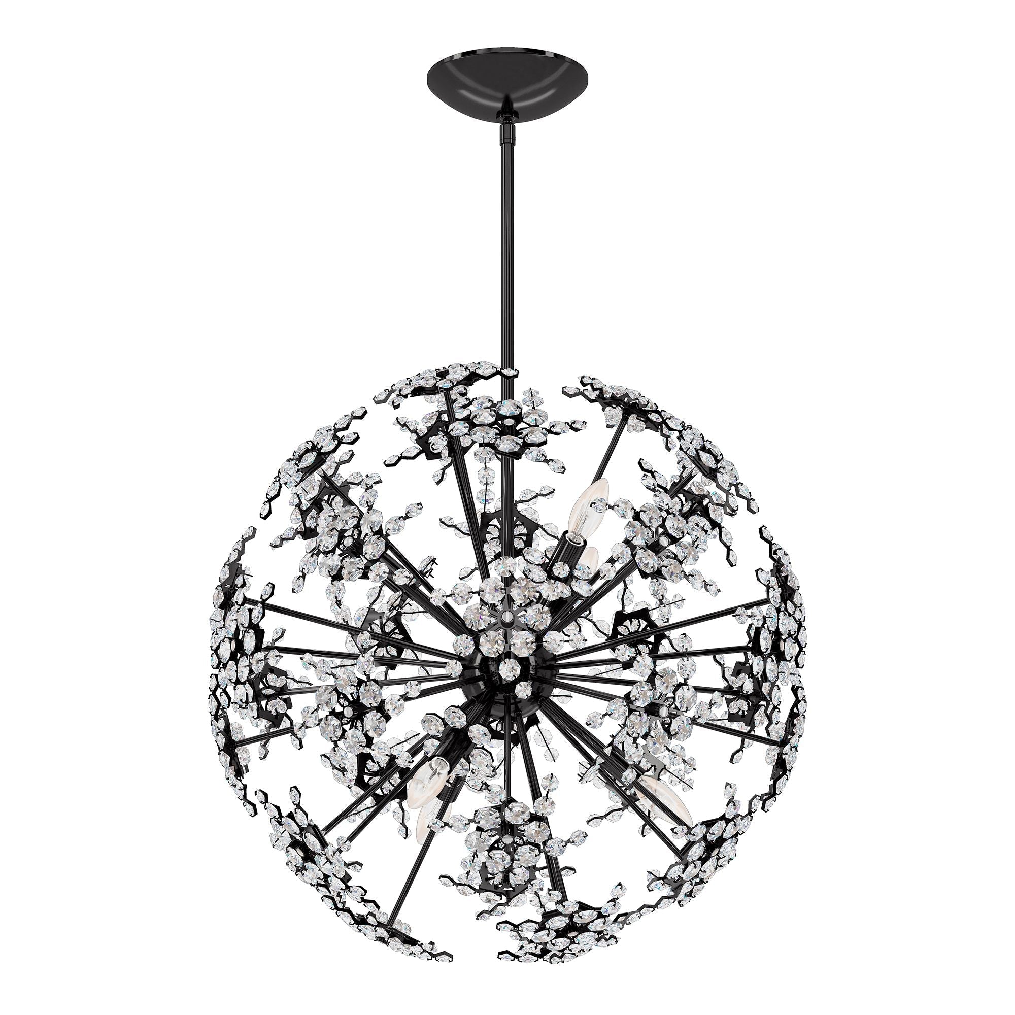 Esteracae 24"H X 6-Light Crystal Pendant in Jet