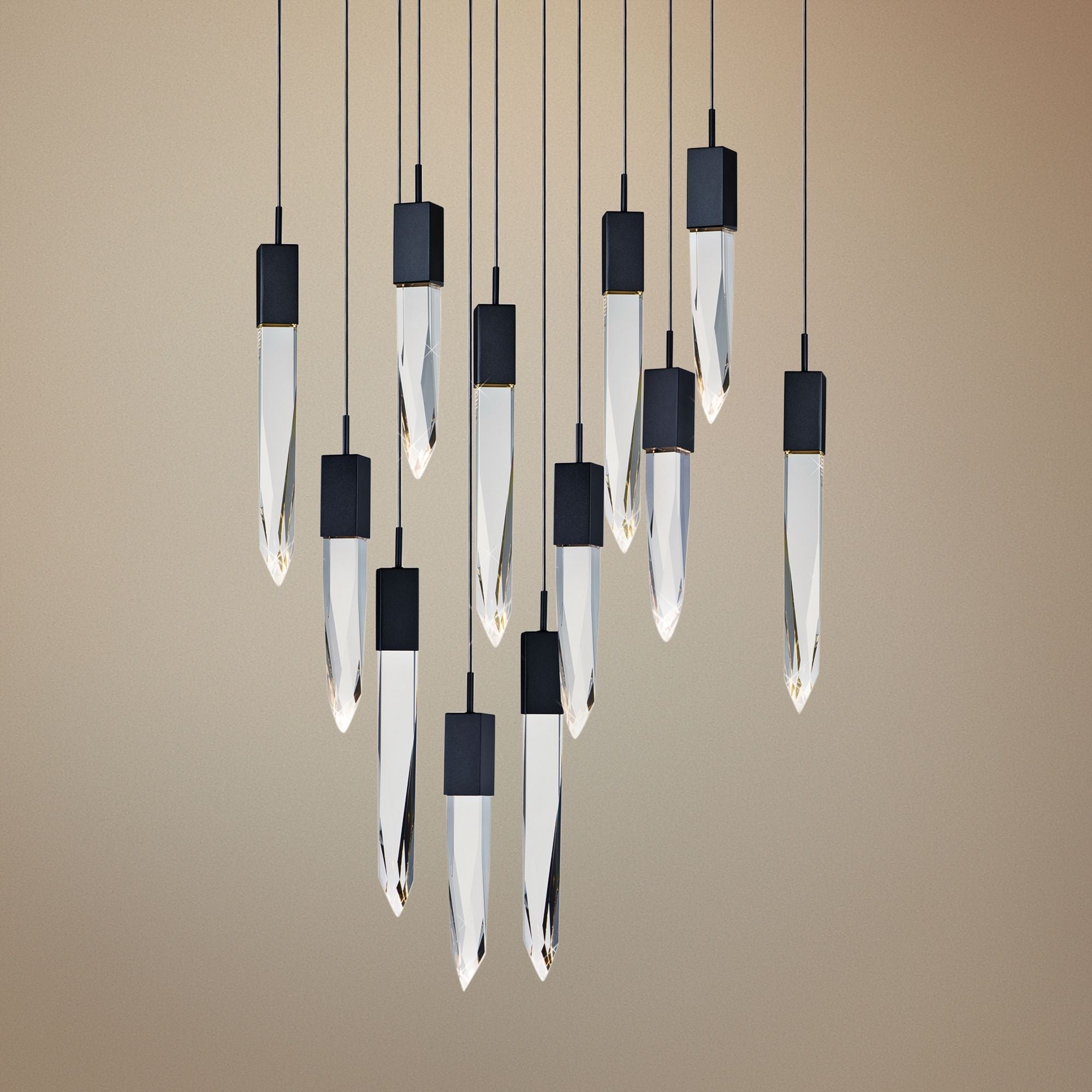 Quartz 39.25"W Black 6-LED Kitchen Linear Pendant