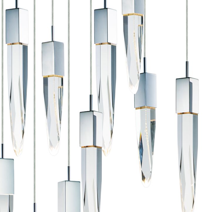 Quartz 39.25"W Nickel LED Kitchen Island Light Pendant