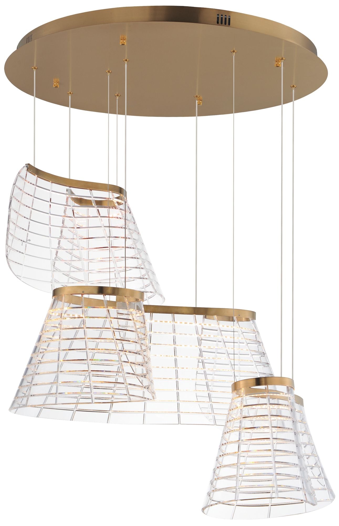 Tartan 23.5" Wide Brushed Champagne LED Chandelier