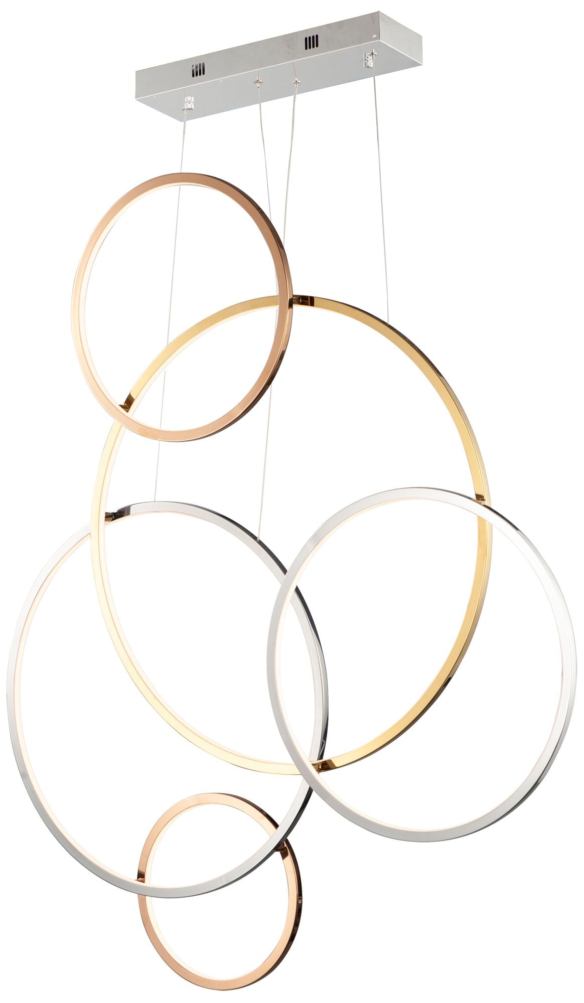 Union 39.5" Wide Multi-Plated LED 5-Light Chandelier