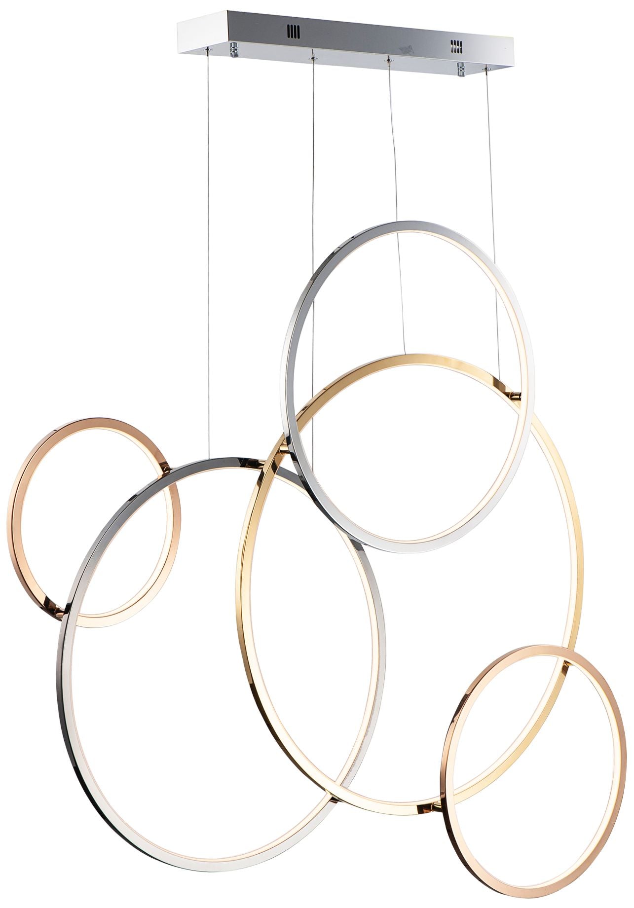 Union 46.75"W 5-Light Multi-Plated LED Island Pendant