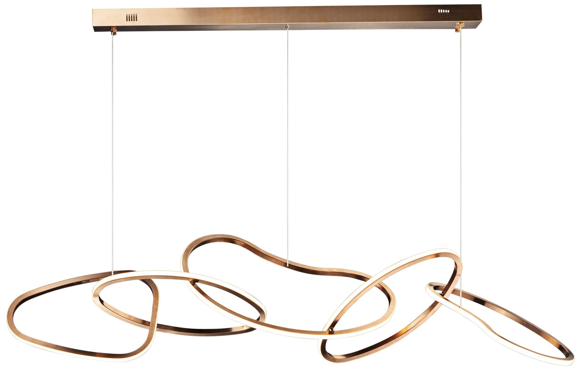 Unity 55" Brushed Champagne LED Rings Pendant Light
