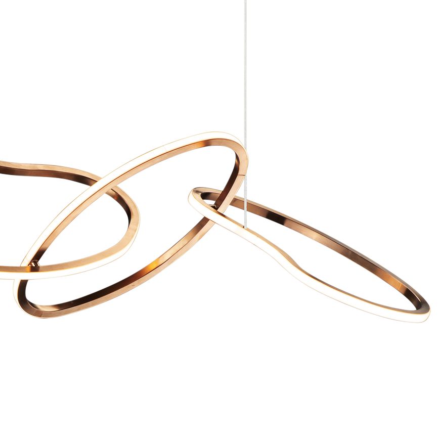 Unity 55" Brushed Champagne LED Rings Pendant Light