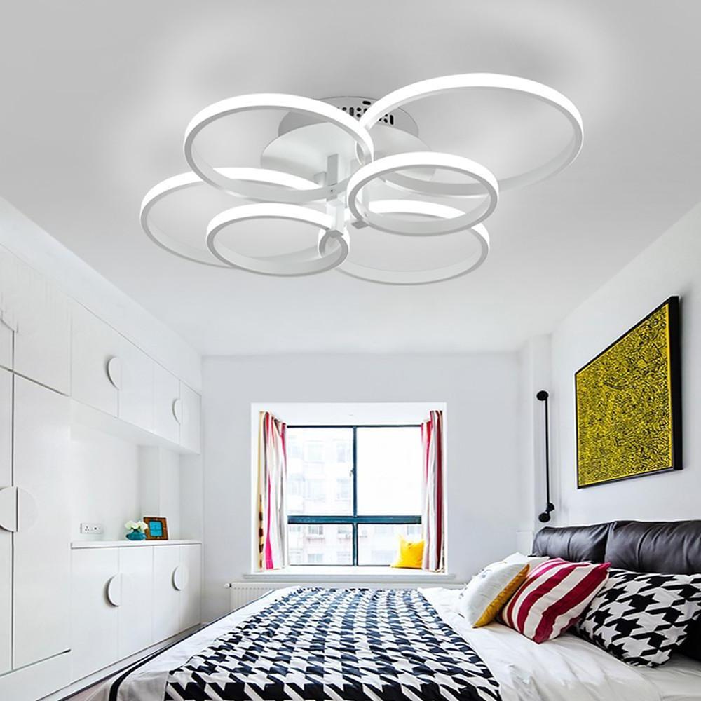 6 Differently Sized Metal Silica Gel Flush Mount Lights