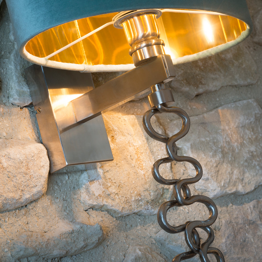 Exclusive Italian Long Pewter Wall Sconce