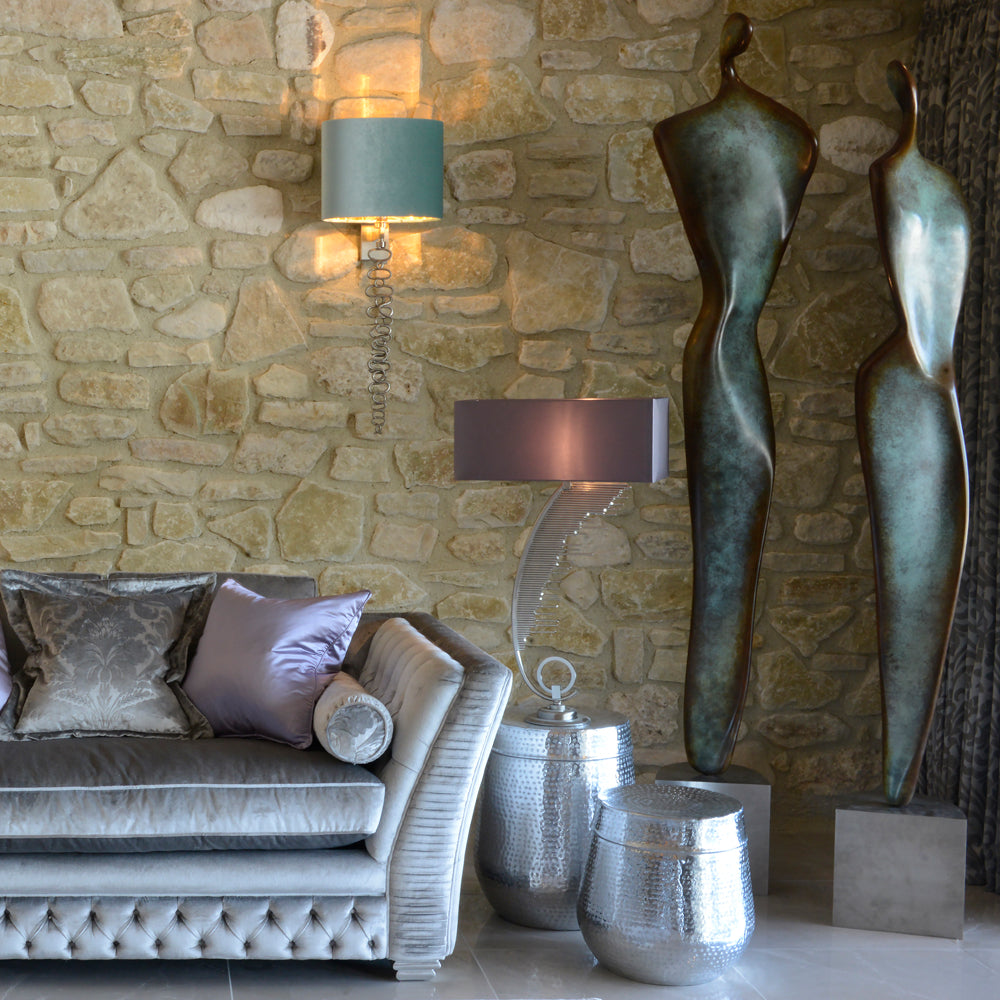Exclusive Italian Long Pewter Wall Sconce