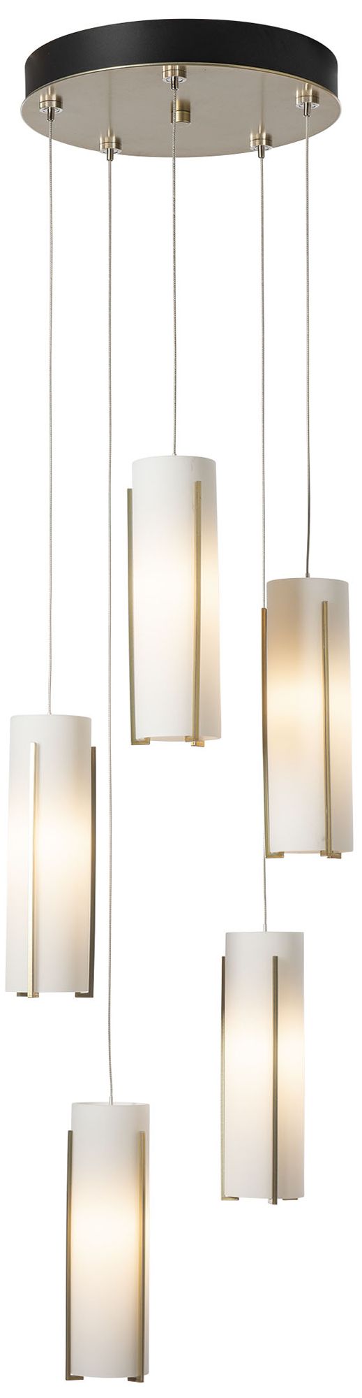 Exos 5-Light Brass Glass Chandelier