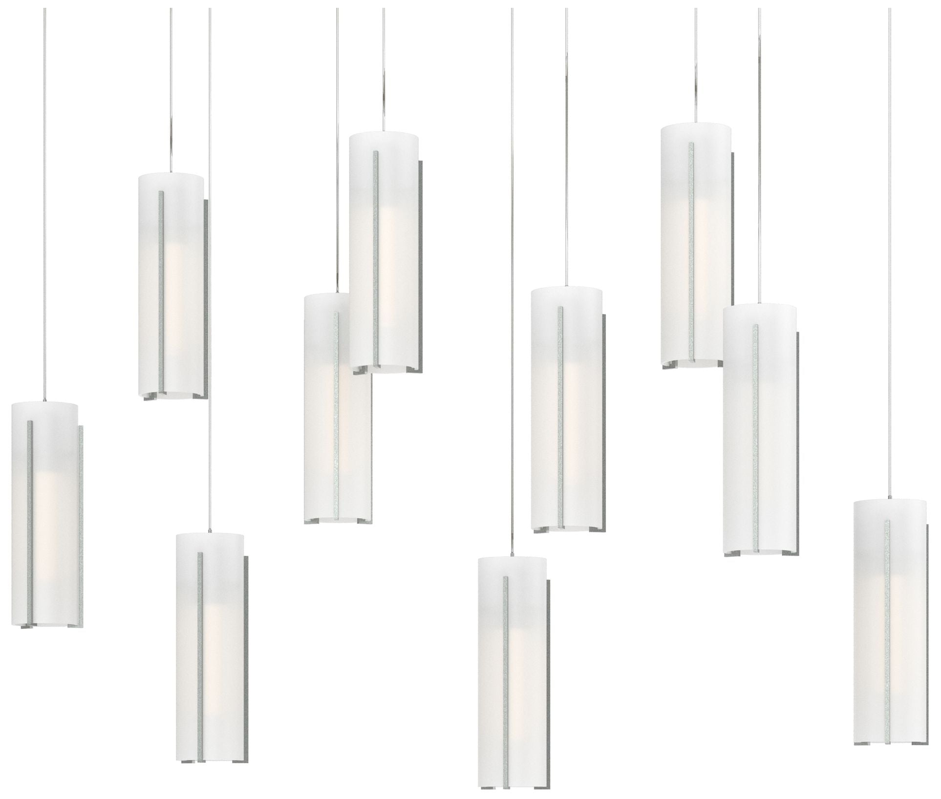 Exos 10-Light Rectangular Long Pendant with Opal