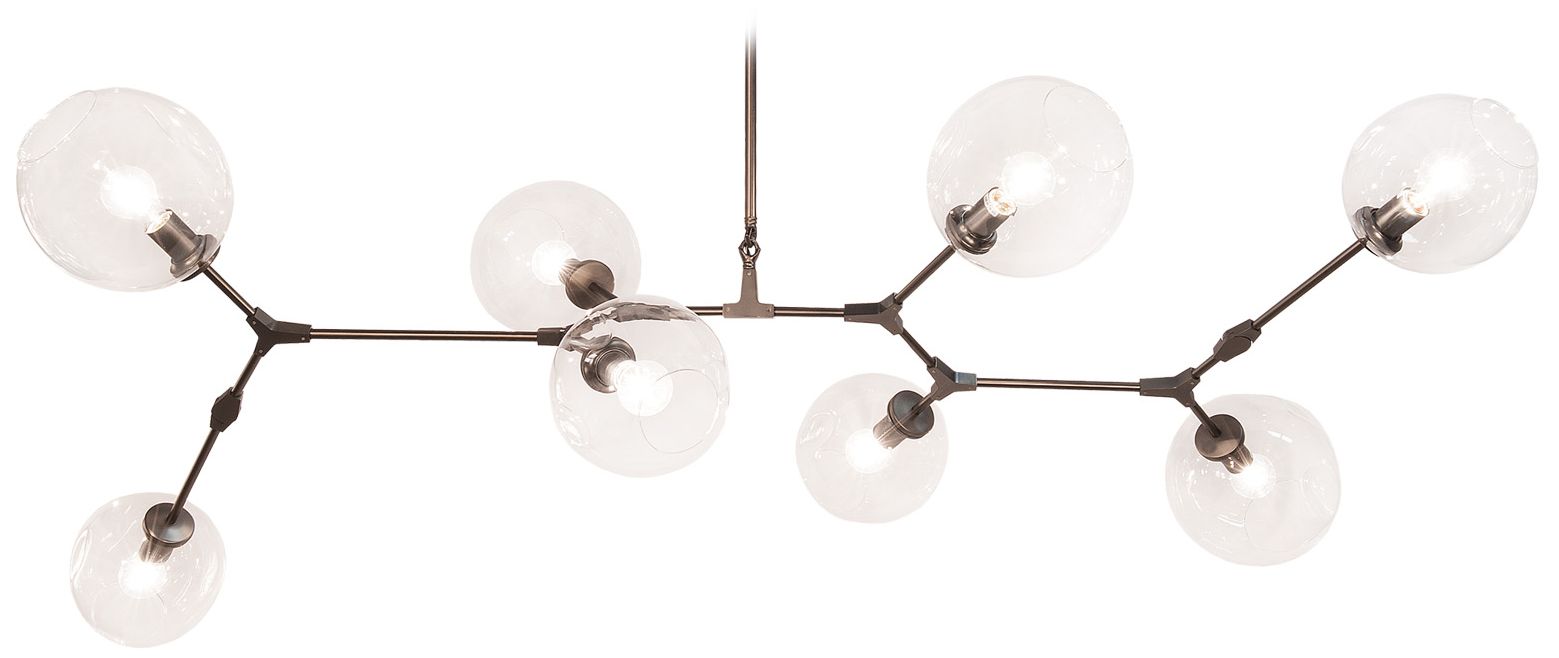 Glass Fairfax 82.25" Wide Dark Bronze Linear Pendant